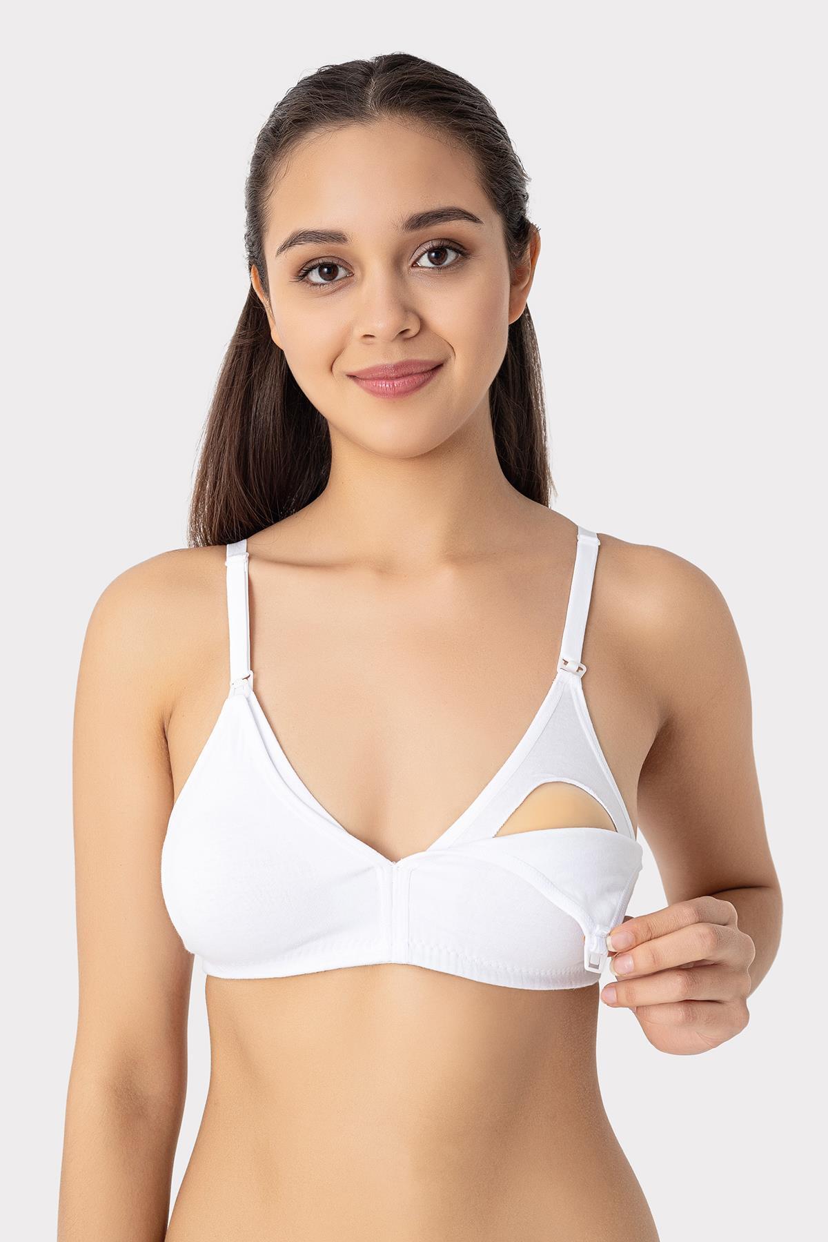 Arma Yıldız 3'lü Renkli Kadın Pamuklu Likralı Esnek Rahat Balensiz Kapsız Hamile Emzirme Sütyeni fotoğrafı 3 (önizleme)