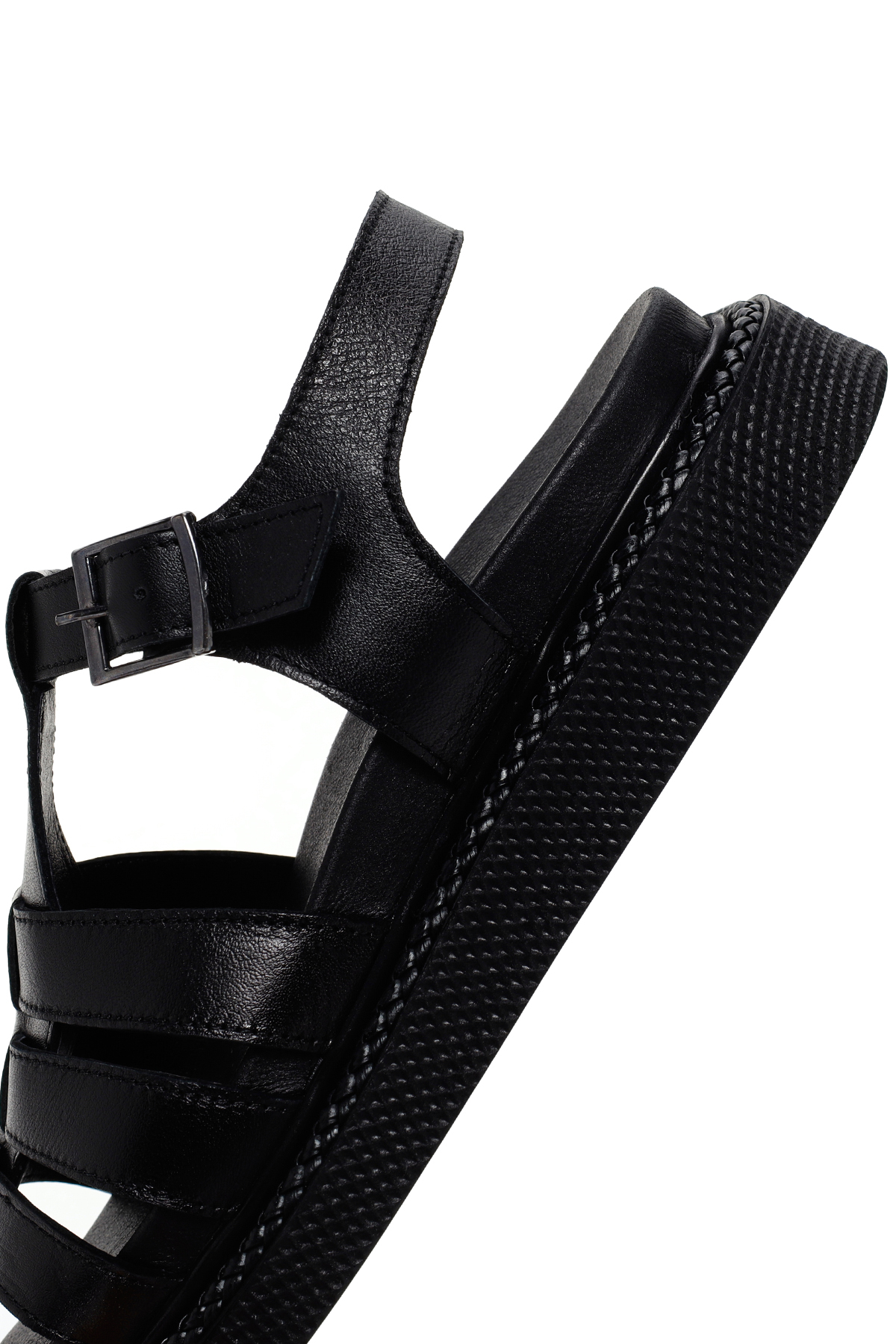 Derimod  Kadın Siyah Bantlı Hakiki Hakiki Deri Comfort Sandalet 25SFD300418 - Görsel 8