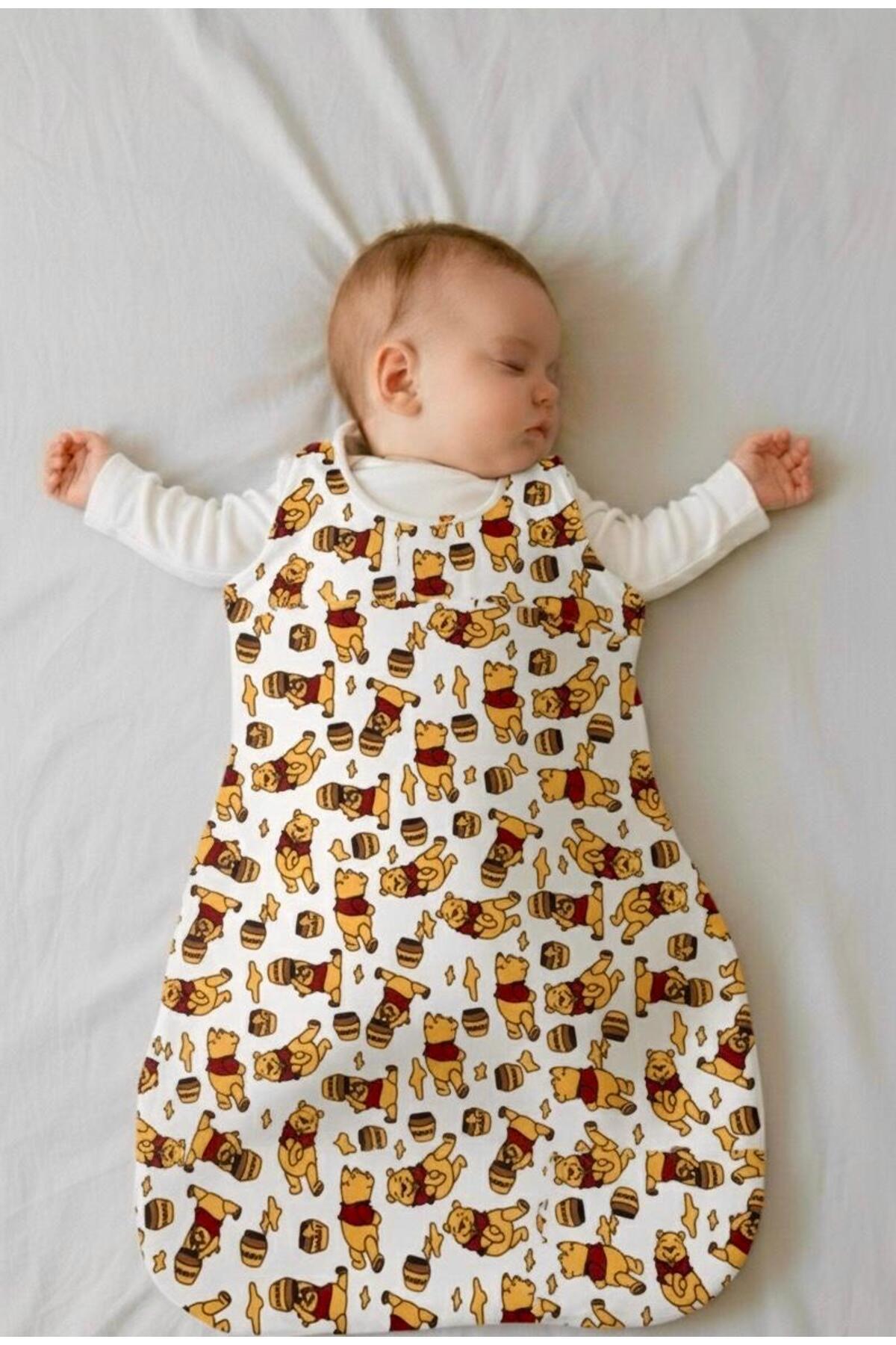 Lumos Trade Yeni Doğan Bebek Winnie the Pooh Desenli Soft Kundak Uyku Tulumu 0-6 Ay 1 Tog - Fular Hediyeli fotoğrafı 7 (önizleme)