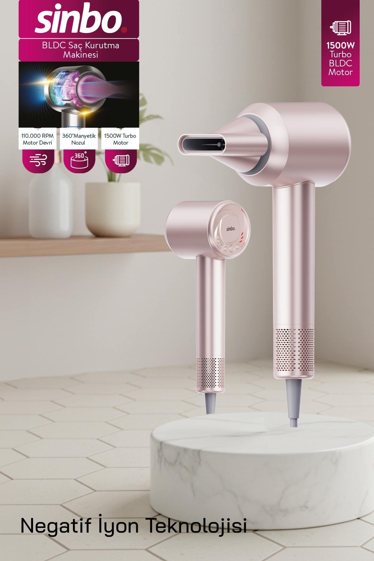 Sinbo SHD-1740 BLDC Saç Kurutma Makinesi