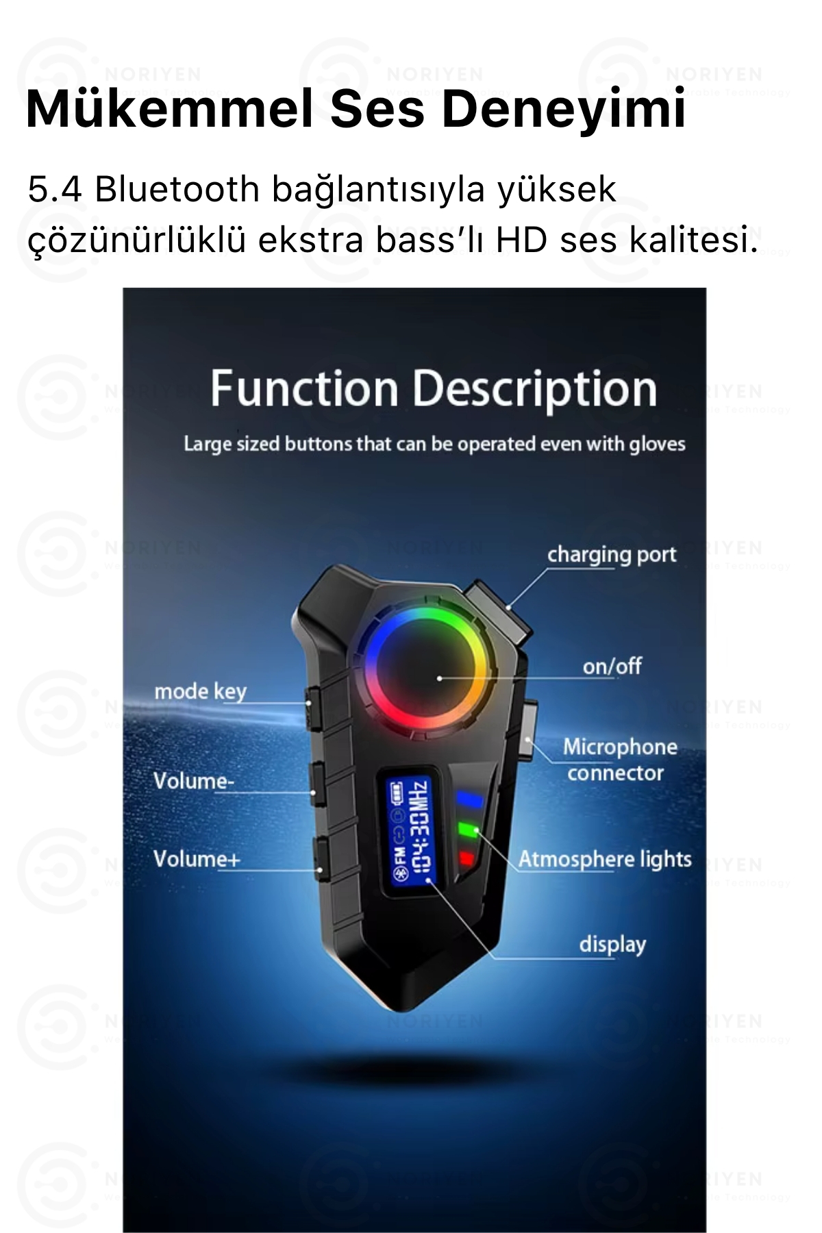 Yeni Nesil Motosiklet Kask Interkom Mikrofonlu Gürültü Engelleyici Y30 Bluetooth Kulaklık