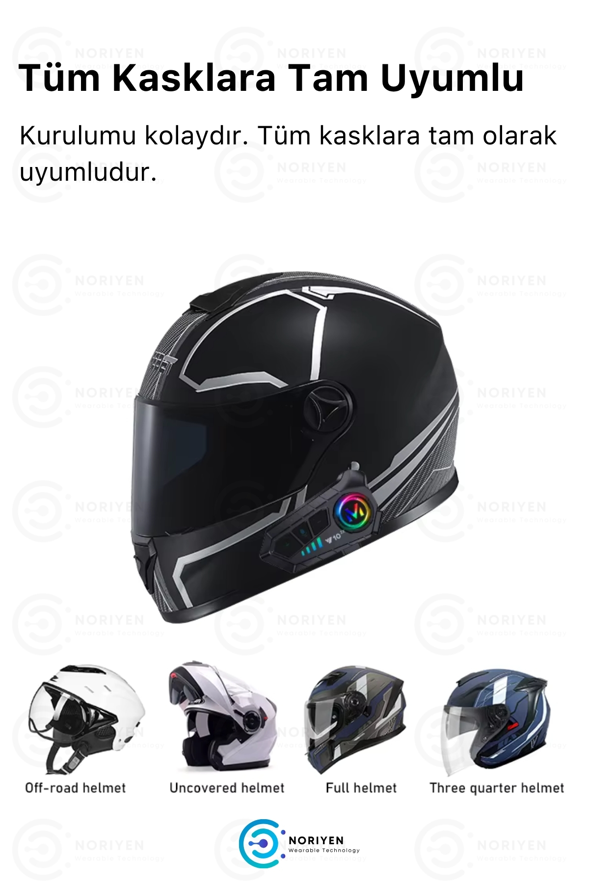 Yeni Nesil Motosiklet Kask Y10 2X Interkom Mikrofonlu Gürültü Engelleyici Bluetooth Kulaklık