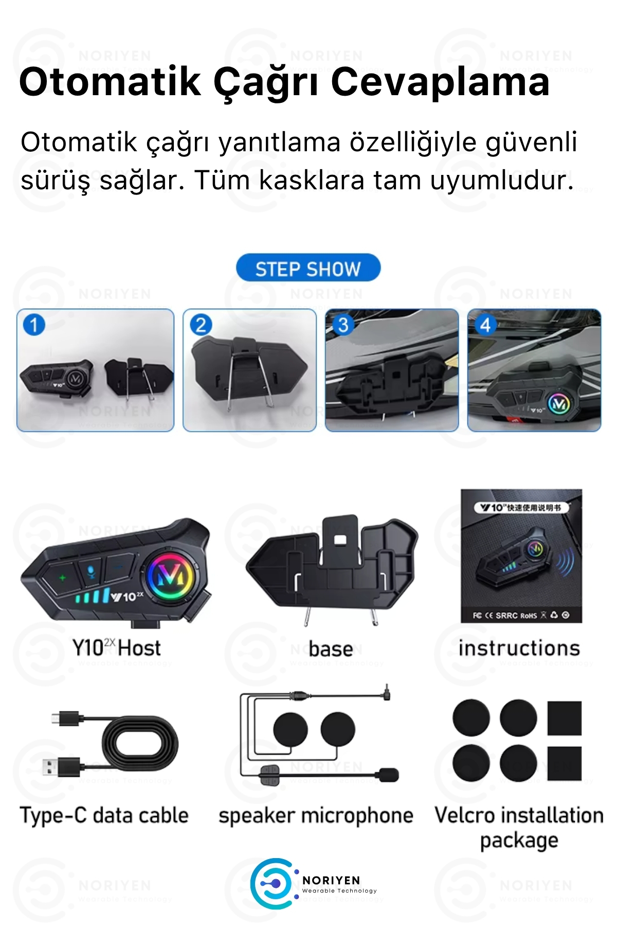 Yeni Nesil Motosiklet Kask Y10 2X Interkom Mikrofonlu Gürültü Engelleyici Bluetooth Kulaklık