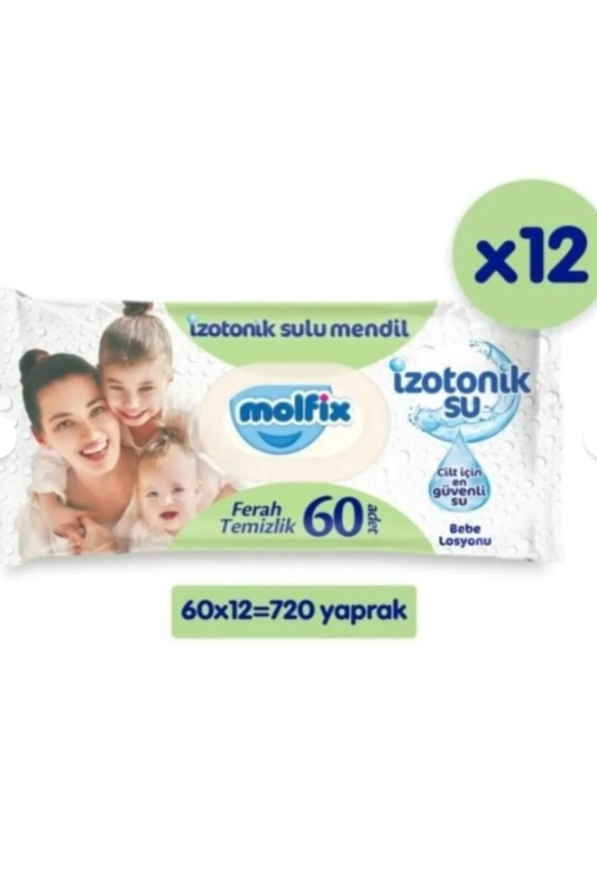 Molfix Izotonik Sulu Mendil Bebe Losyonlu 60'lı X12 Adet fotoğrafı 2 (önizleme)