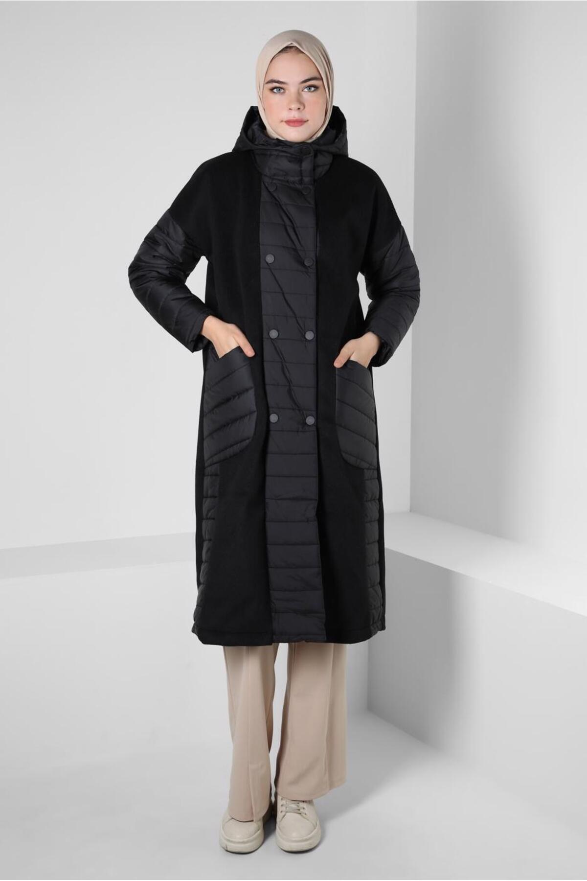 آلوینا کت کلاهدار با دکمههای فشاری ۹۰۴۲۹ آلوینا کت کلاهدار با دکمههای فشاری ۹۰۴۲۹