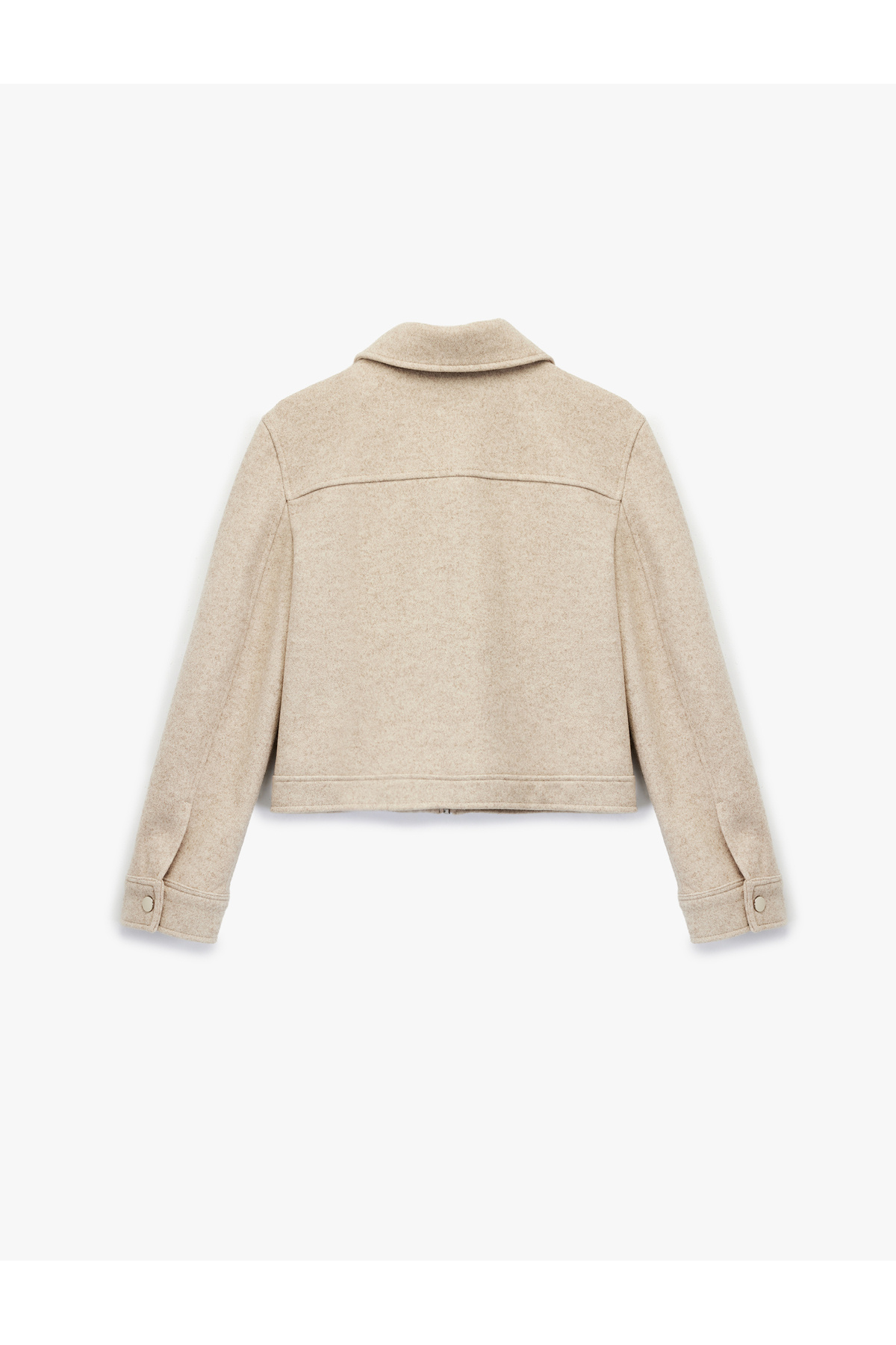 کاپشن کوتاه کوتون با جیب پشمی، آستین بلند و زیپ‌دار