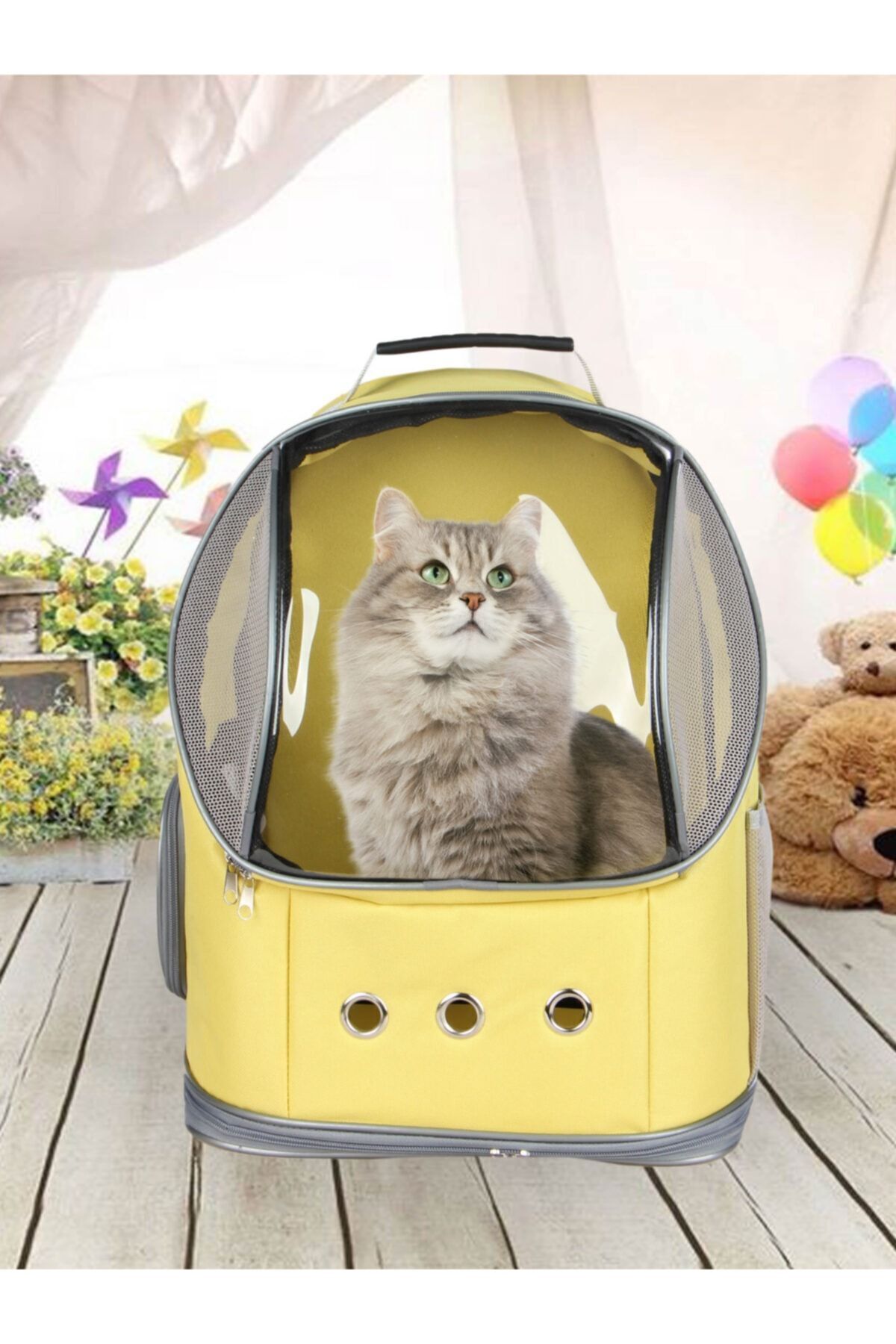 Tropheus Sarı Ufo Kedi Ve Köpek Seyahat Çantası Ön Şeffaf Astronot