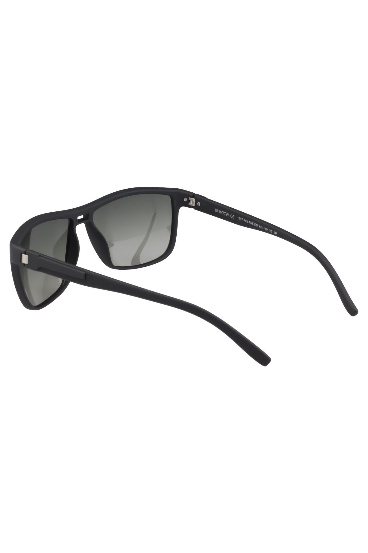 sun factory UV400 Korumalı Polarize Filtreli Mat Siyah Erkek Güneş Gözlüğü 1307 C0101M görsel 3
