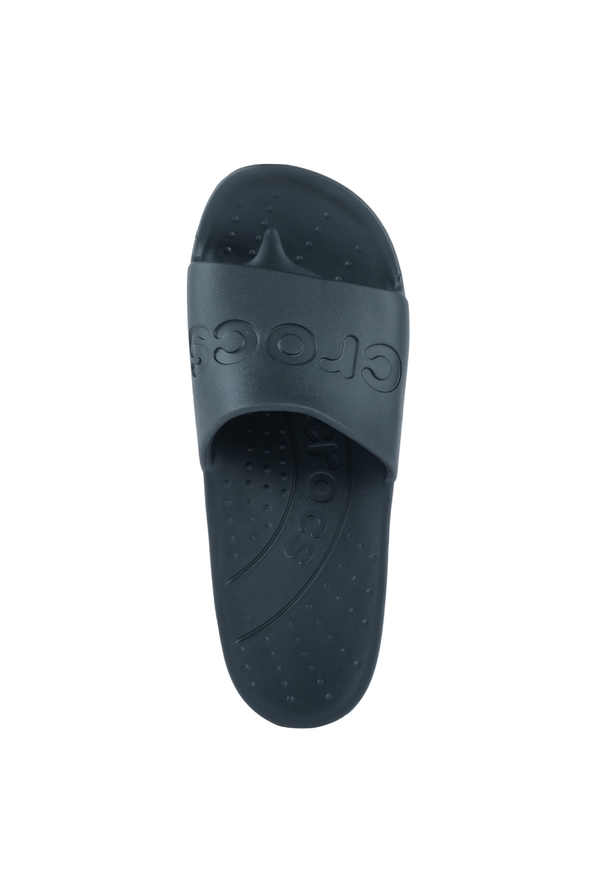 Crocs Unisex Marka Logolu Şık Görünüşlü Tek Bantlı Kalın Tabanlı Kaymaz Rahat Dayanıklı Terlik Black Terli görsel 3