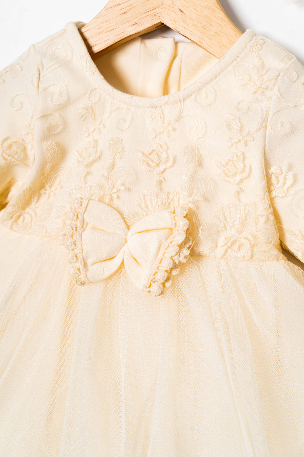 Miniday Baby Kız Bebek Mevlütlük Dantelli Tüllü Elbise Bandanalı fotoğrafı 5 (önizleme)