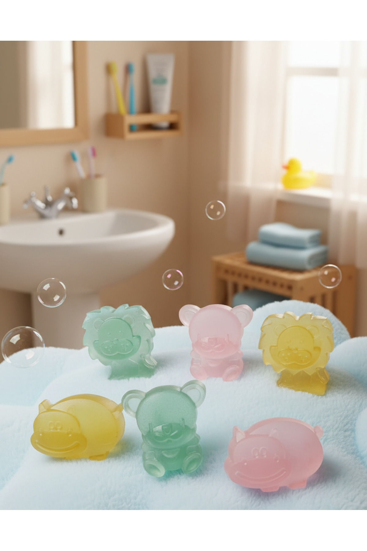 seyora Kumbara Kutulu Hayvan Figürlü Doğal Sabun – Çilek Kokulu El Yıkama Sabunu – Çocuklar İçin Özel 5'li fotoğrafı 4 (önizleme)