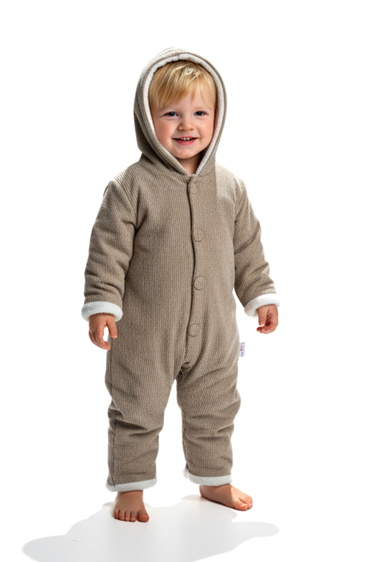 Baby Animals Kız Erkek Unisex Mevsimlik Çift Kat Kadife Ultrasoft Şapkalı Bebek Çocuk Uyku Tulumu Astronot Tulum fotoğrafı 5 (önizleme)