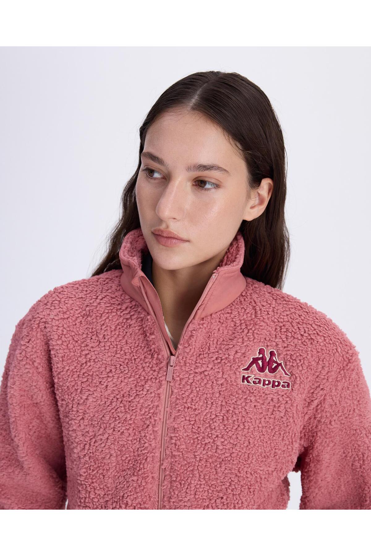 Kappa Logo Felax Tur Kadın Gül Kurusu Comfort Sherpa Mont görsel 3