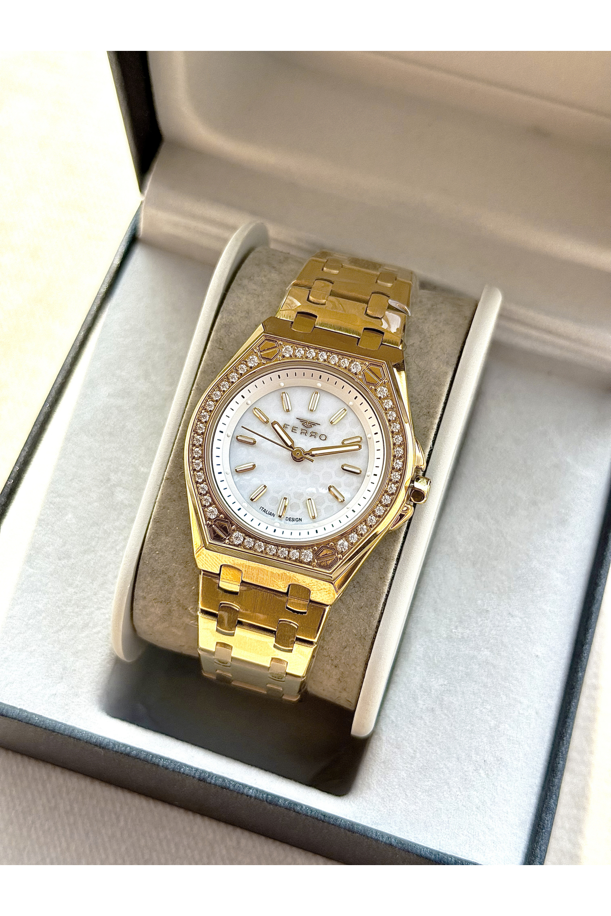 Yellow Steel Band Women Wrist Watch FL43007A-B 3ATM Waterproof 2 Year Warranty Gift with Pack