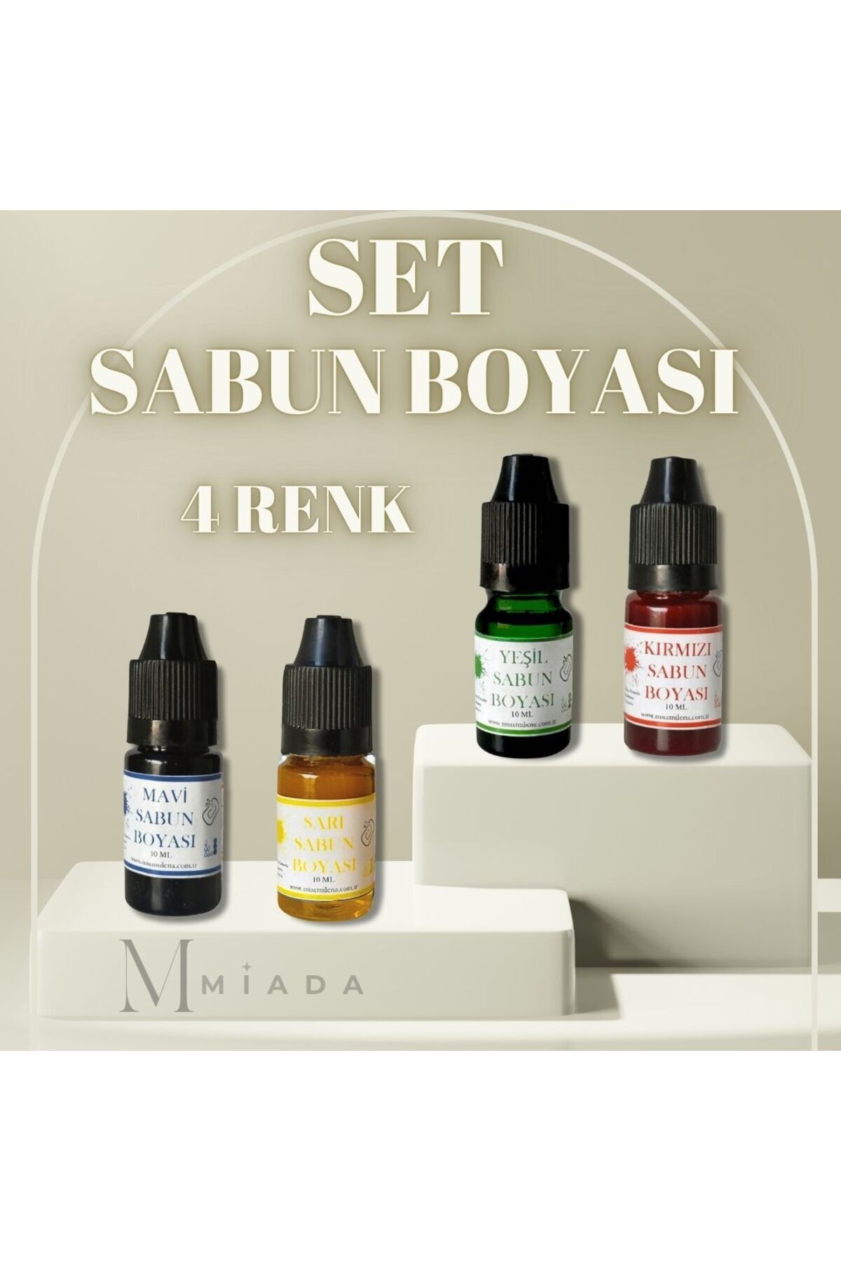 Miss Milena 4 lü Sabun Boyası Likit Sabun Bazı Sıvı Boyası 10ml 4 renk
