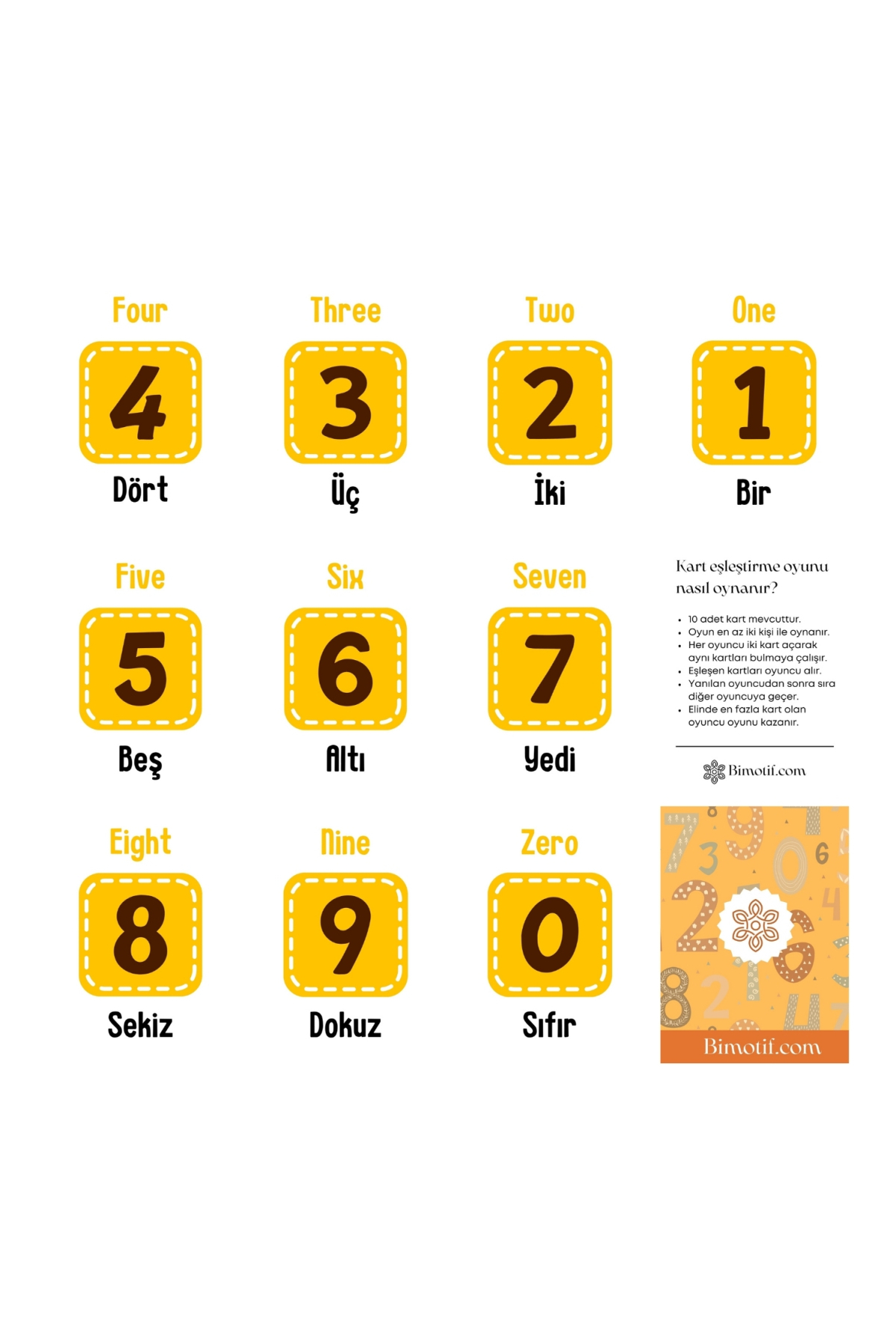 بازی حافظه آموزشی ۱۰ تکه انگلیسی، فیگورها (کیسه پارچه‌ای با بند)