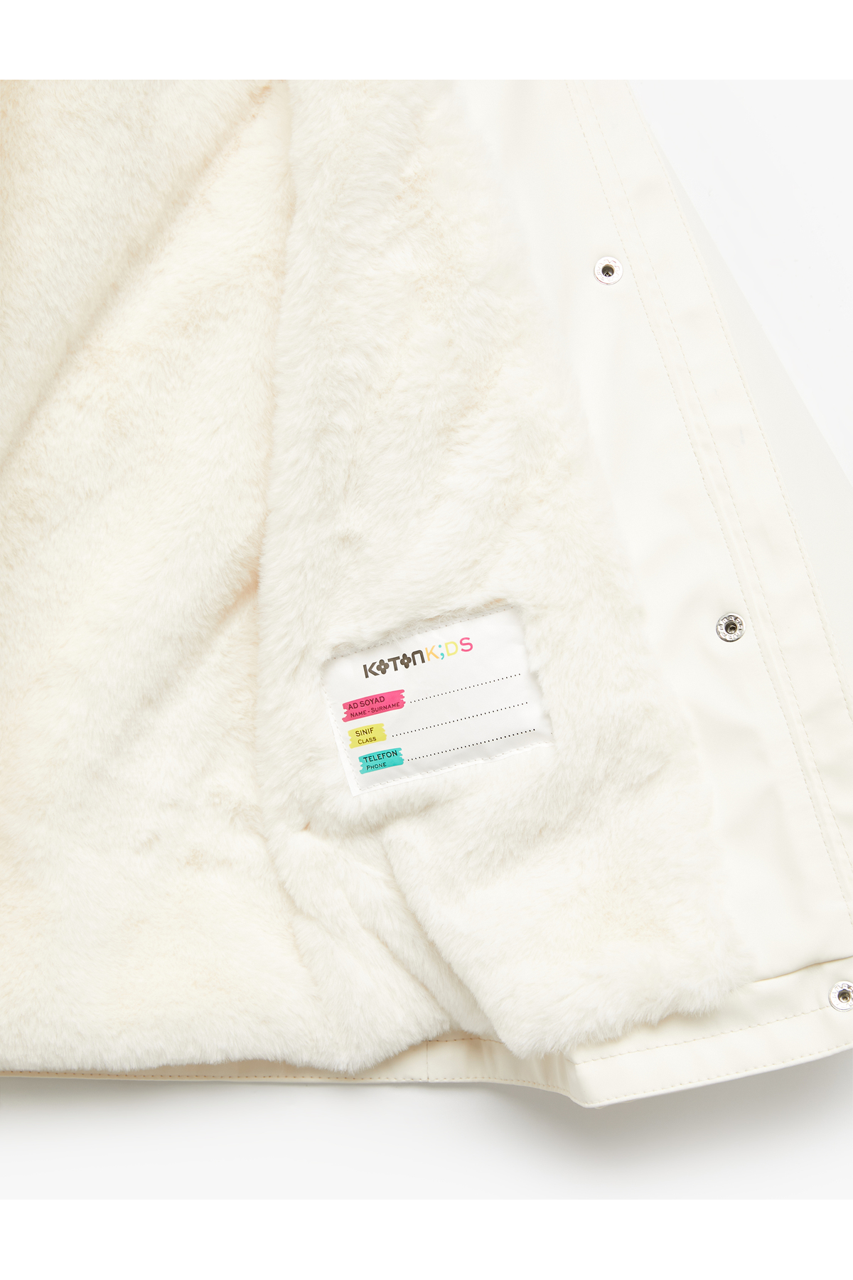 Koton Peluş Detaylı Kapaklı Cepli Uzun Kollu Kapşonlu Kaban fotoğrafı 4 (önizleme)