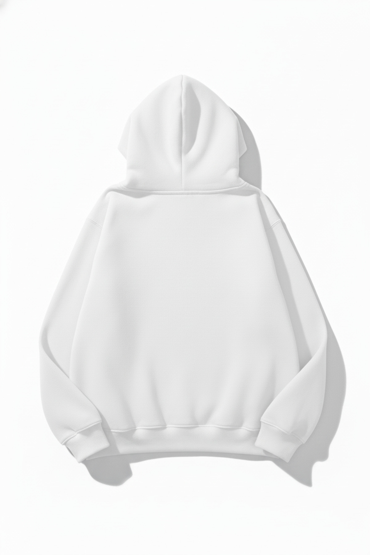Unisex Yumuşak Dokulu Düz 3 İplik Oversize Sweatshirt – Sade ve Modern Görünüm — سفید 3IPLIK-DUZ — تصویر 3 از 7