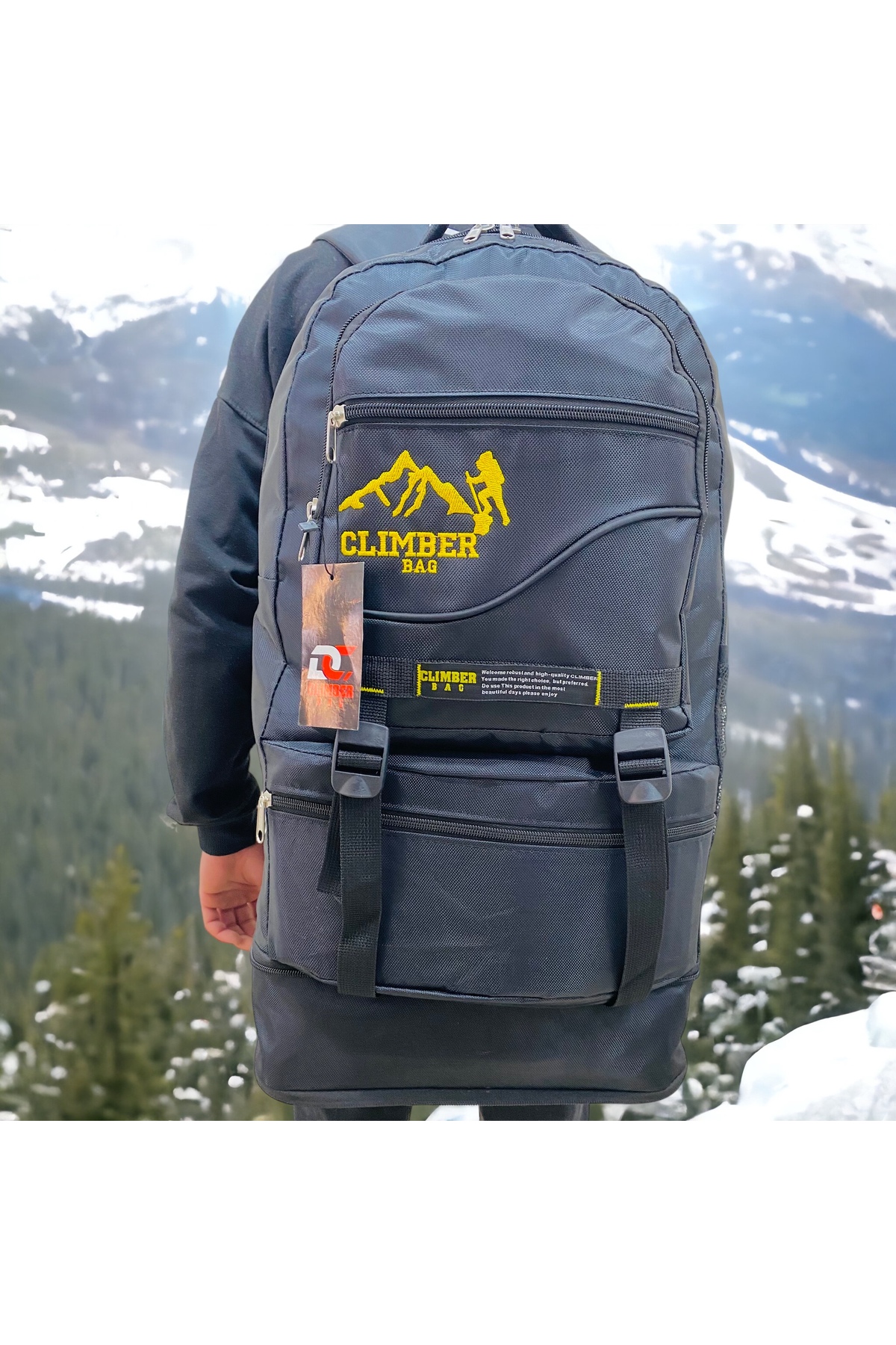 Climber bag Unisex Körüklü Dağcı,Kamp seyahat Sırt Çantası 55L 65