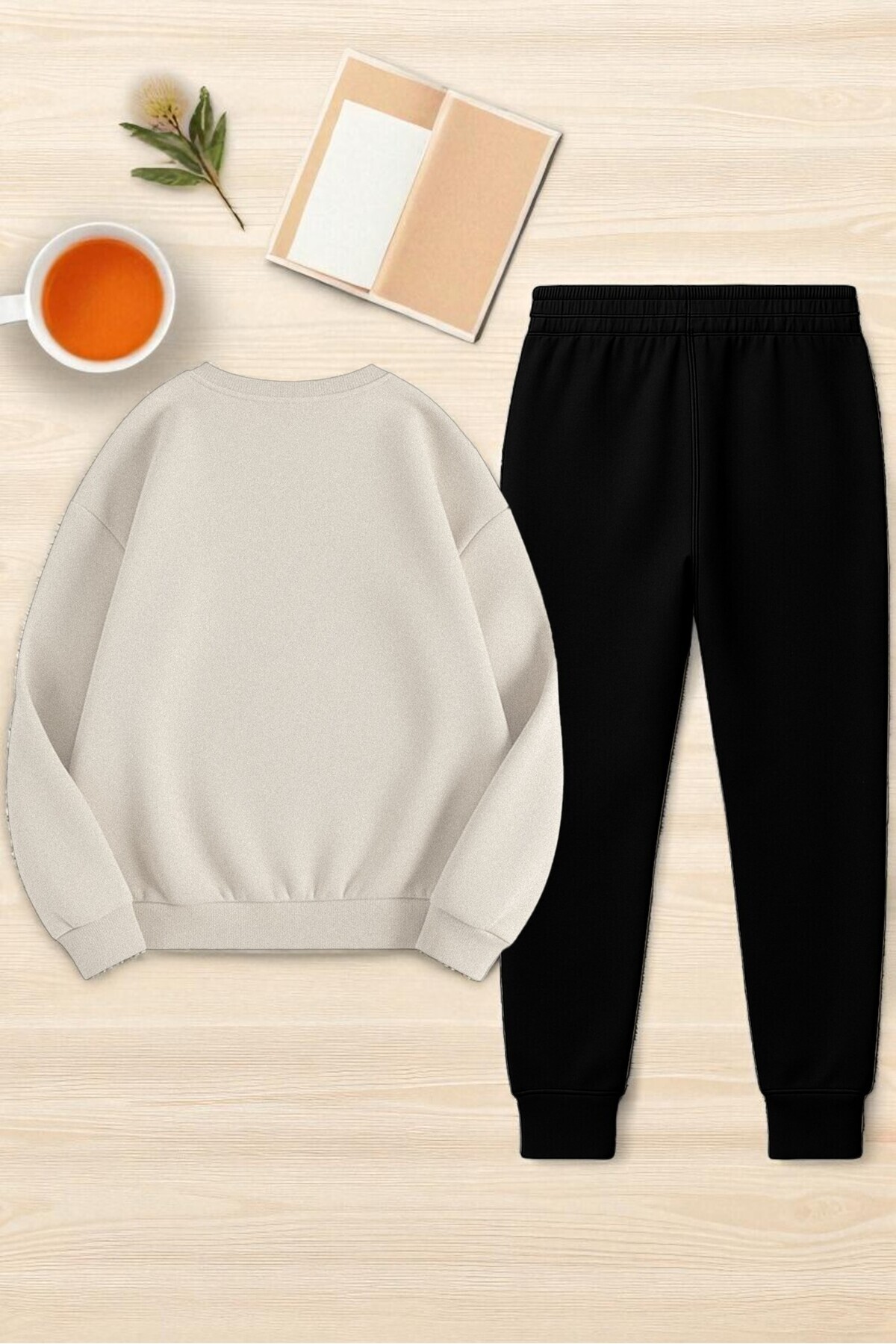 uyguntarz Unisex Los Angeles bedrucktes Oversize-Sweatshirt mit Rundhalsausschnitt, zweiteiliges Trainingsanzug-Set