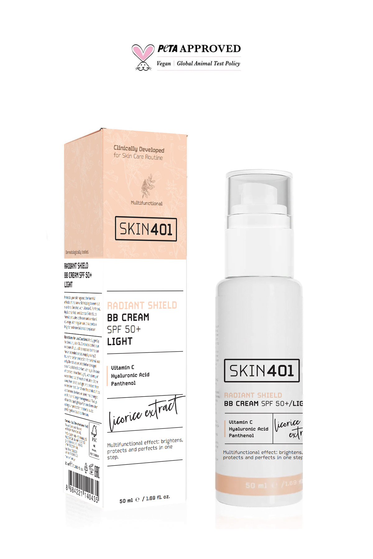 کرم بی بی روشن کننده SPF 50+، 50 میلی لیتر - سایه روشن، ضد آفتاب رنگی و یکنواخت کننده رنگ پوست — بژ TYC8421E0858D99B10383BA00 — تصویر 5 از 7