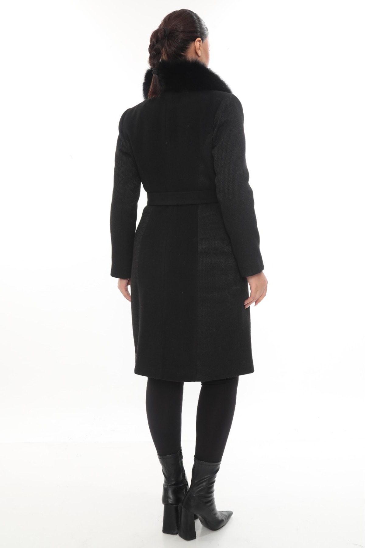 Cristina  BÜYÜK BEDEN KÜRKLÜ KABAN - Görsel 5