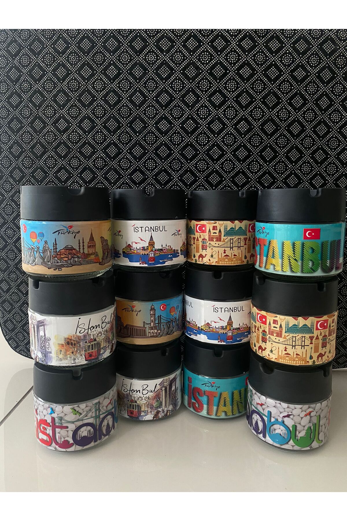 YAZICI Istanbul Temalı Metal Kapaklı Cam Küllük