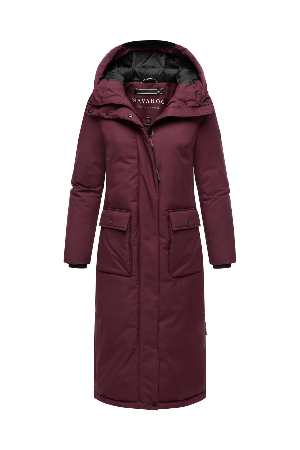 Navahoo Dames winterjas warme mantel extra lang met capuchon Navahoo Dames winterjas warme mantel extra lang met capuchon