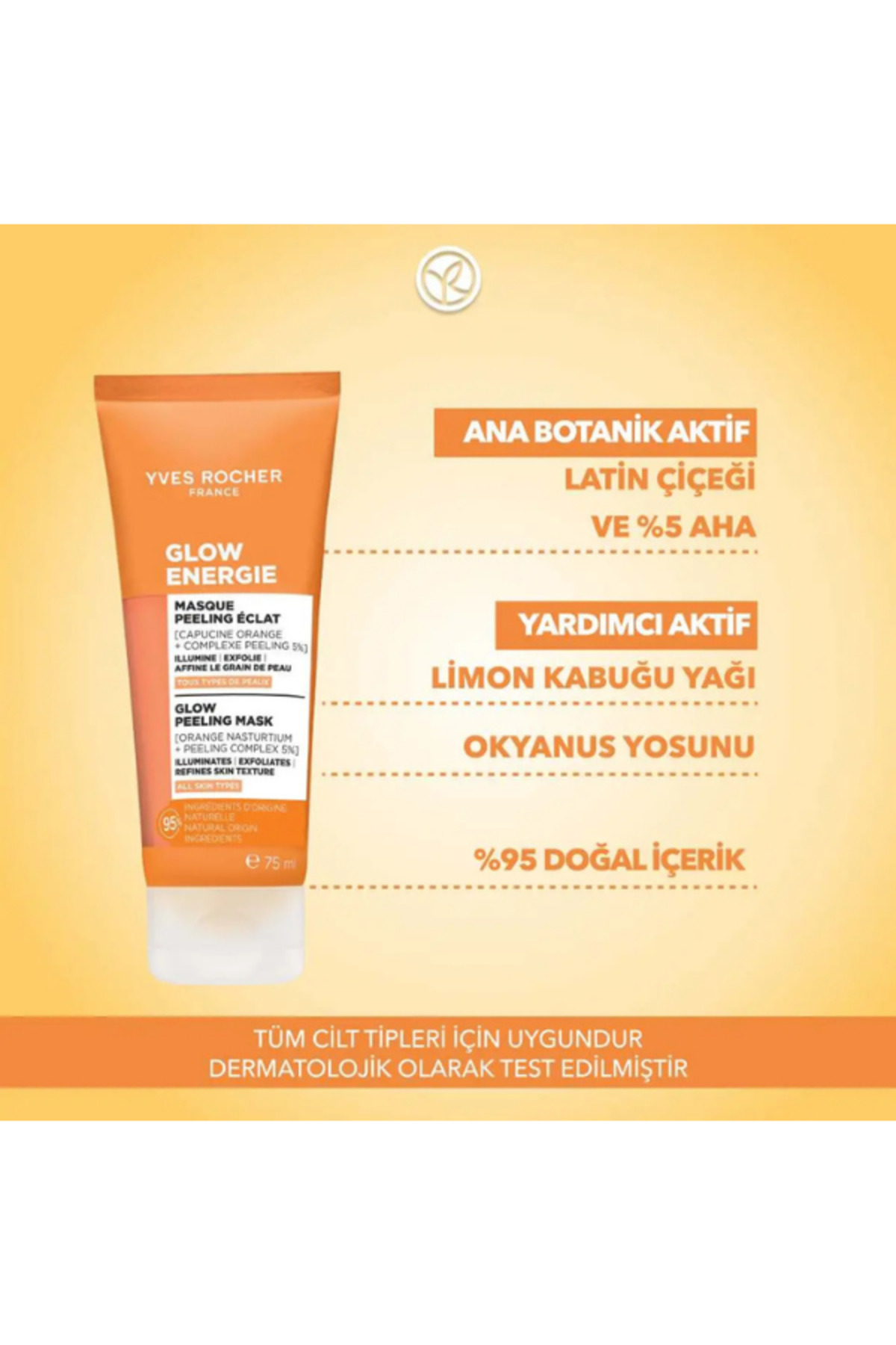 ماسک لایه بردار روشن کننده و تجدید کننده پوست با ۵٪ AHA، حجم ۷۵ میلی لیتر — YUZPEEL-YVES-BYD-20 — تصویر 2 از 3