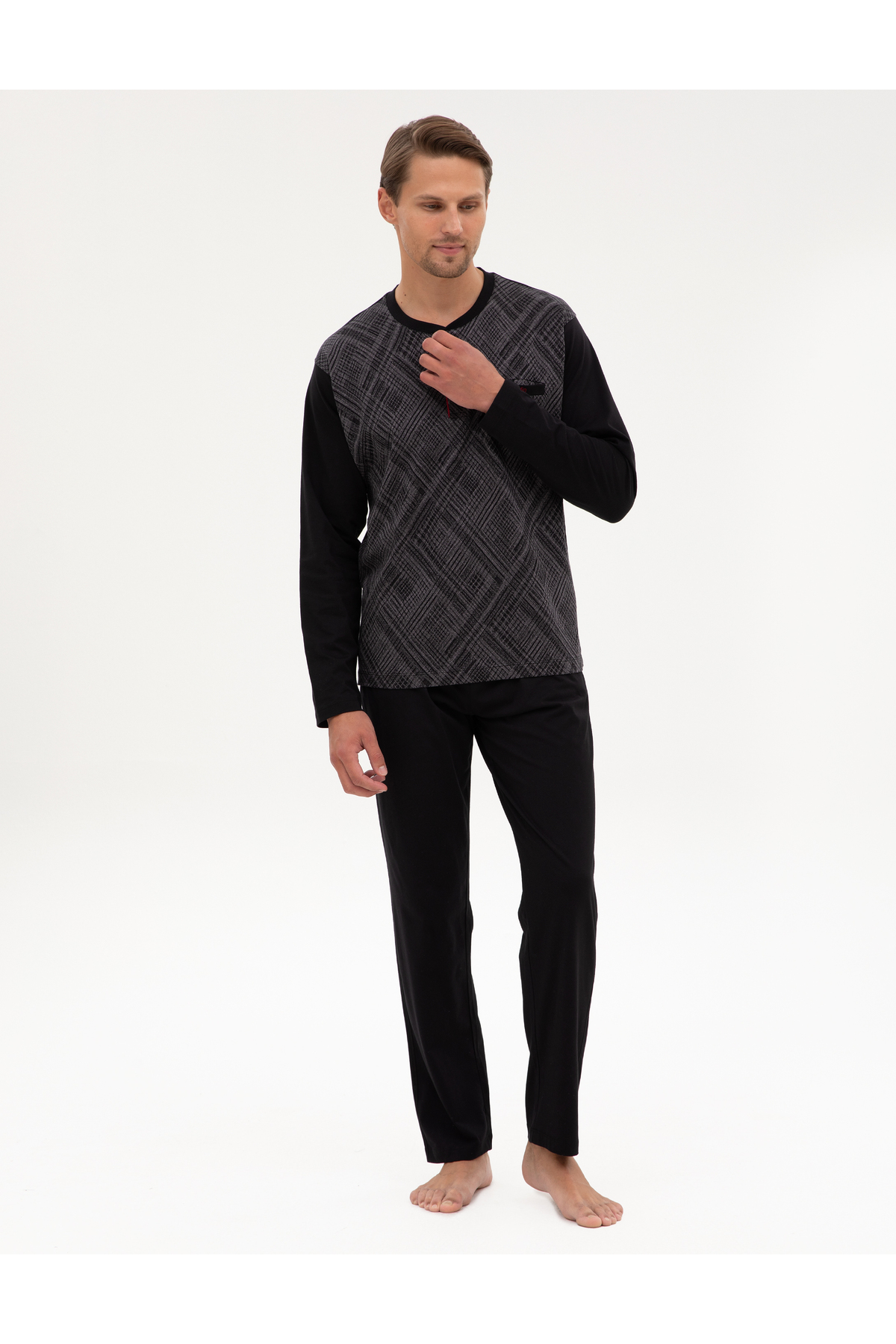ست پیژامه و لباس خواب مردانه راسته آستین بلند | پیر کاردین Pierre Cardin 50322640 - تصویر 4