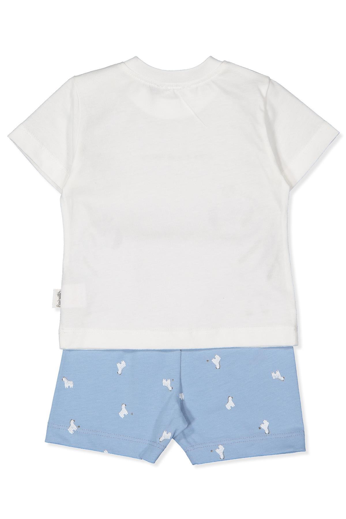 Bebetto SÜPREM ŞORT 2Lİ TAKIM BASKILI (WALKING ZEBRAS) MAVİ fotoğrafı 2 (önizleme)