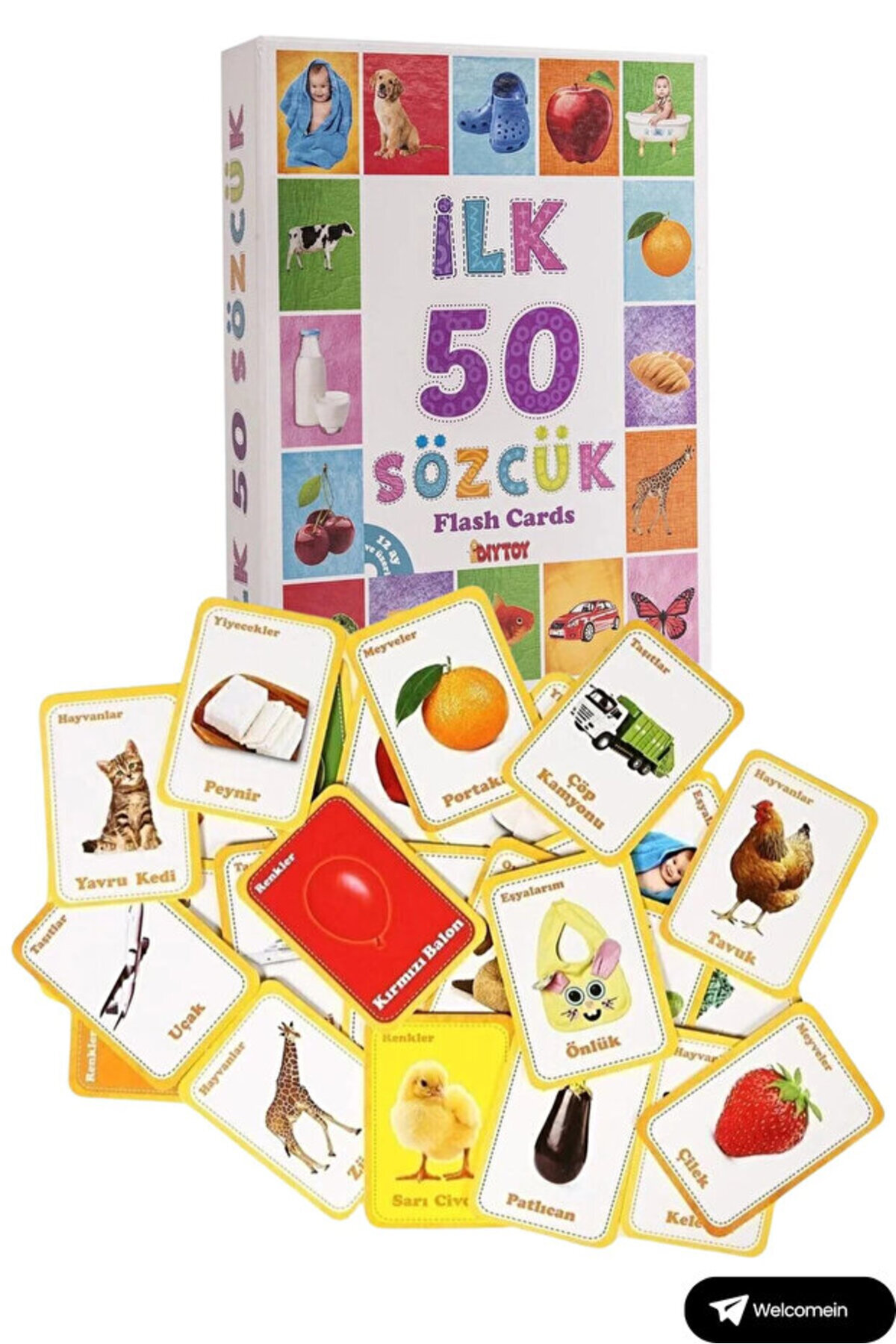 Zarif İnci İlk 50 Sözcük Flash Cards Hafıza Kartları Orijinal Ürün fotoğrafı 2 (önizleme)