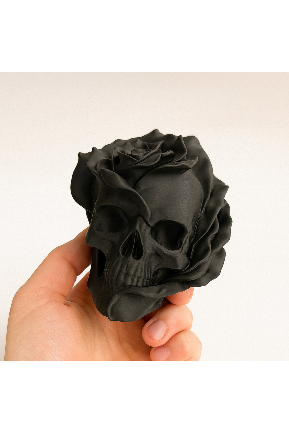 Gotik İskelet Kafatası Gül - Özel Tasarım Maker 3D Baskı 2 li Set 10 Cm Her Biri