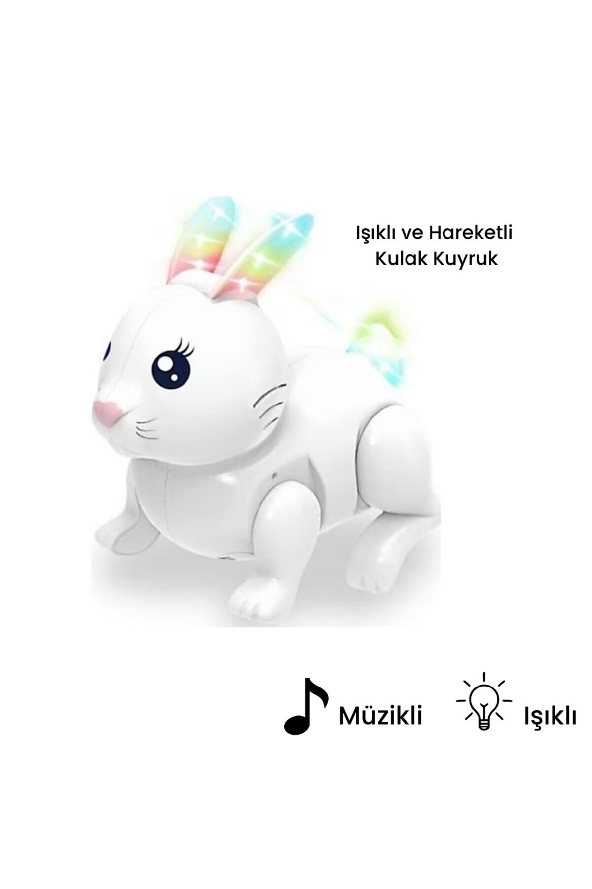 Vardem Pilli Tavşan Figür - Sesli Hareketli - 99777-1 - Beyaz