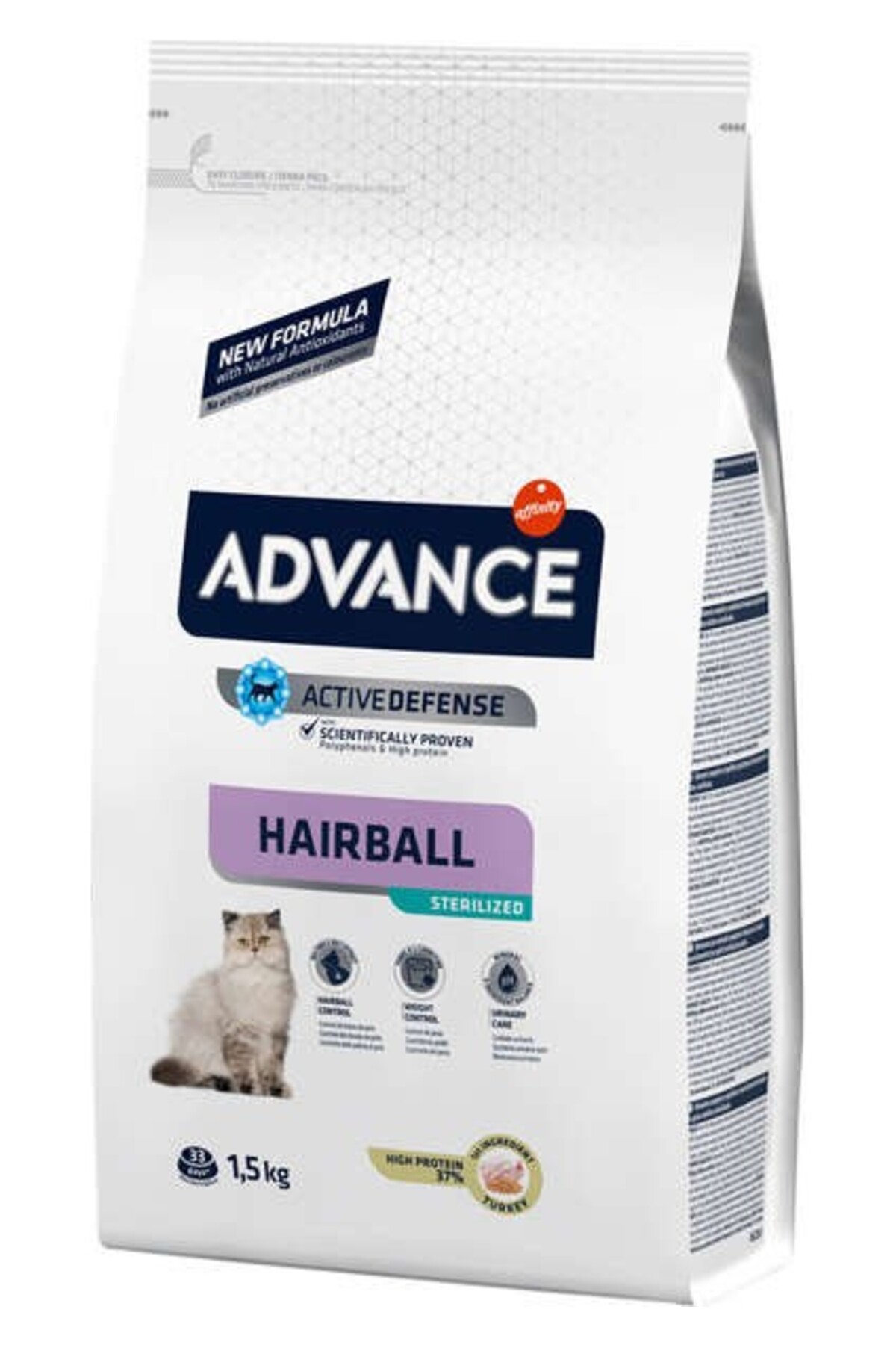 Advance Sterilised Hairball Kısırlaştırılmış Hindi Etli Kedi Maması 1,5 kg