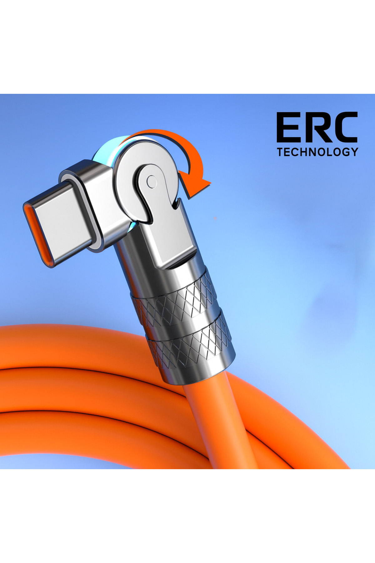 ERCTECH 180° Dönebilen 120W 6A Type-C Şarj Kablosu - Hızlı Şarj ve Esnek Kullanım