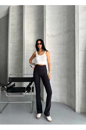 Alola İspanyol Paça Yüksek Bel Toparlayıcı Belize Kumaş Oyh Orjinal Tayt