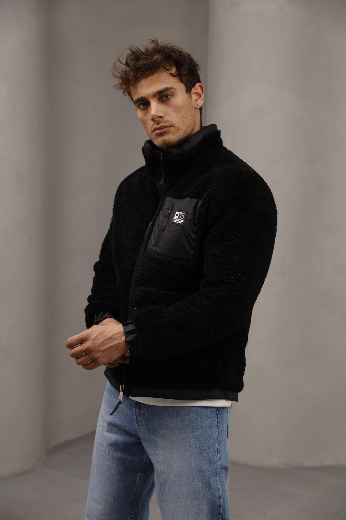 essenzaclothing  Unisex Oversize Peluş Mont Ceket - Görsel 2