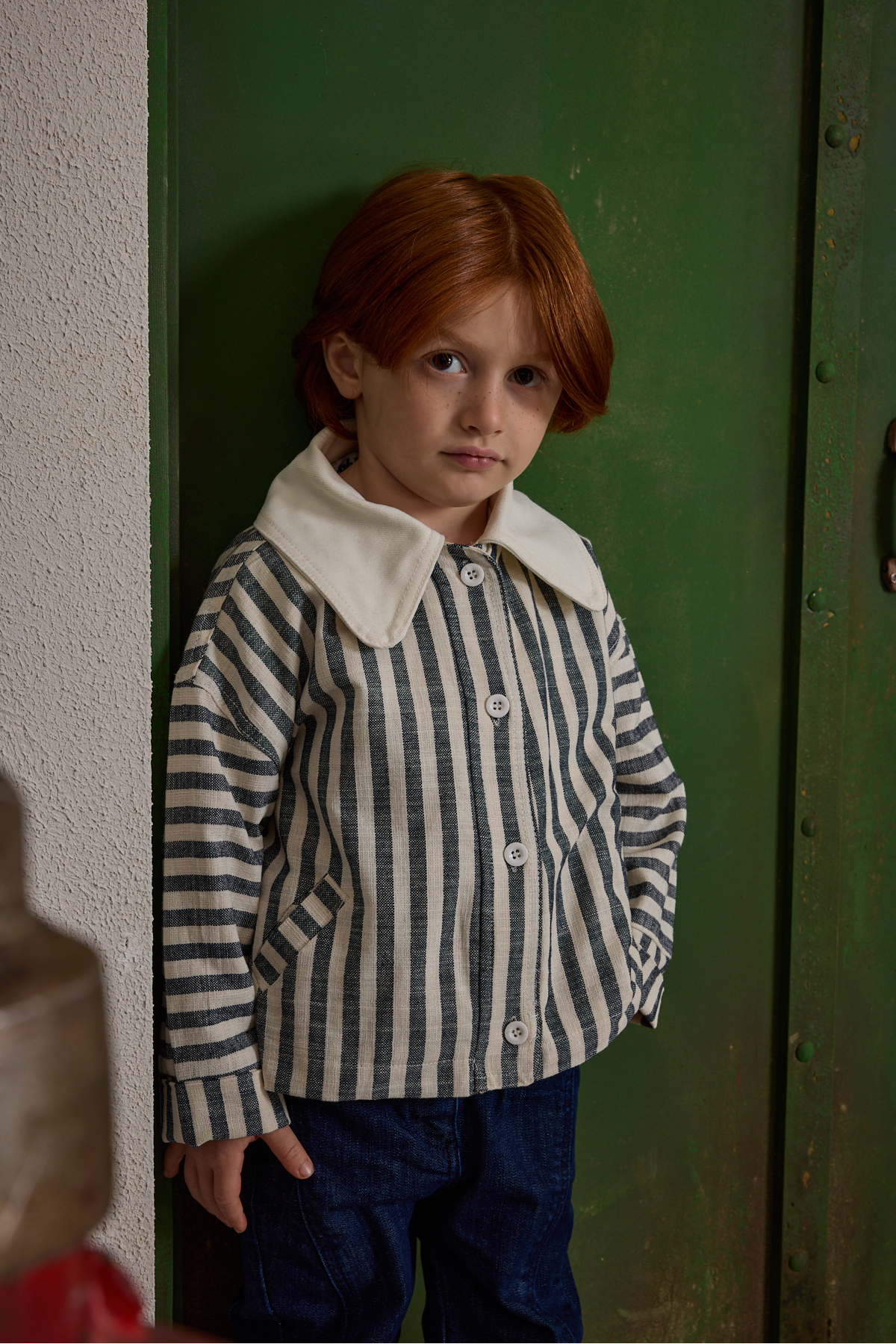 Fahhar Kids Yakalı Çizgili Ceket Lacivert fotoğrafı 5 (önizleme)