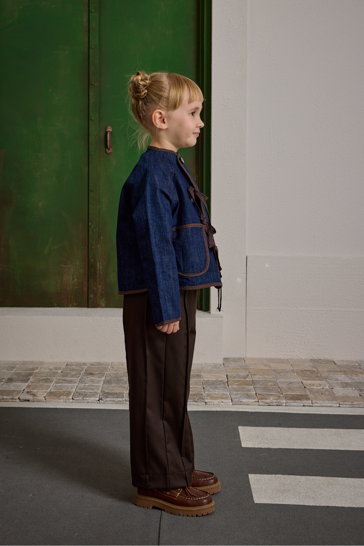 Fahhar Kids Bağcıklı Denim Ceket Koyu Mavi fotoğrafı 2 (önizleme)