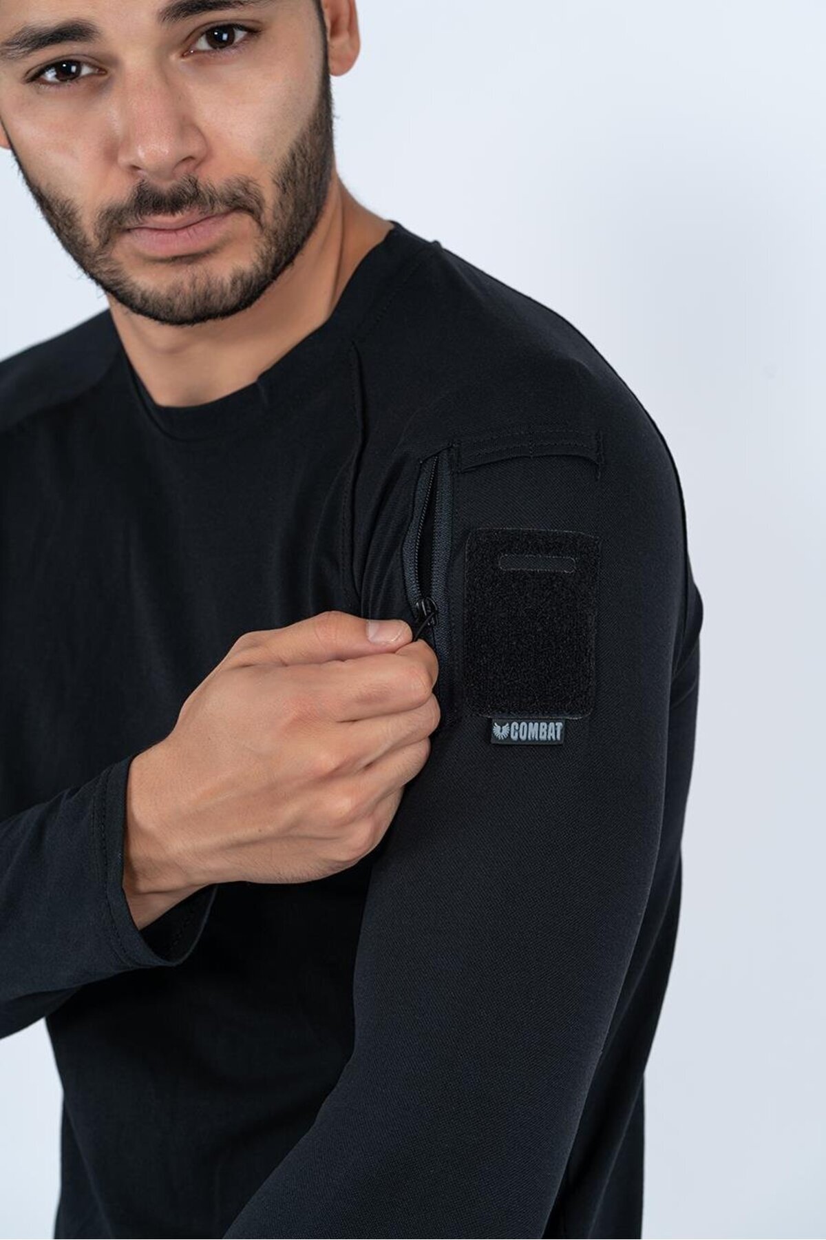 Wolff Combat Tactical Outdoor Pamuklu Tişört Günlük Sıfır Yaka Uzunkol Tişörtü T-Shirt - 801 görsel 3
