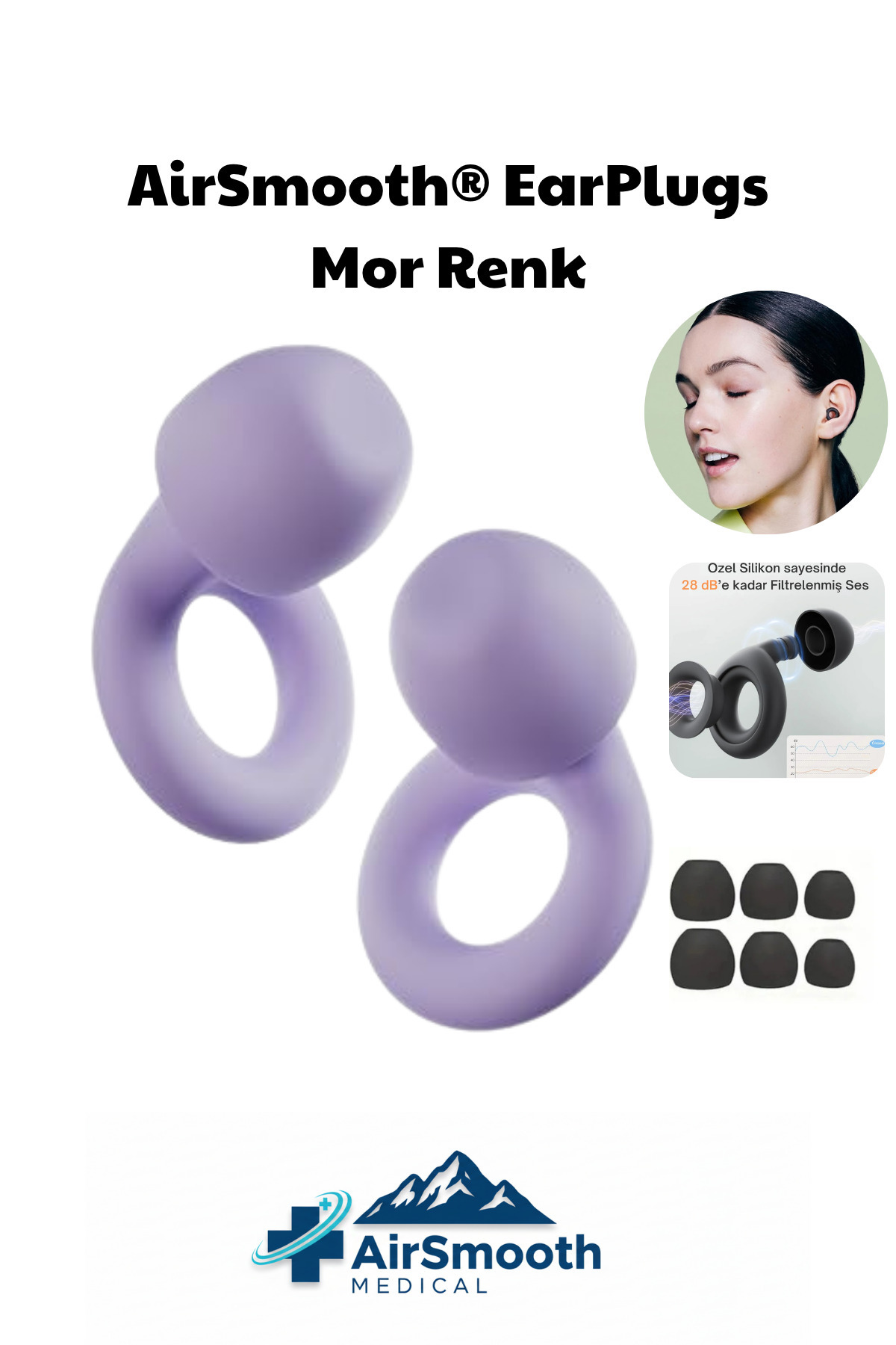 Panthreon Uyku Kulak Tıkacı, Her Kulağa Uygun Beden, Derin Konsantrasyon, Kişiselleştirilebilir, 24 dB (SNR)