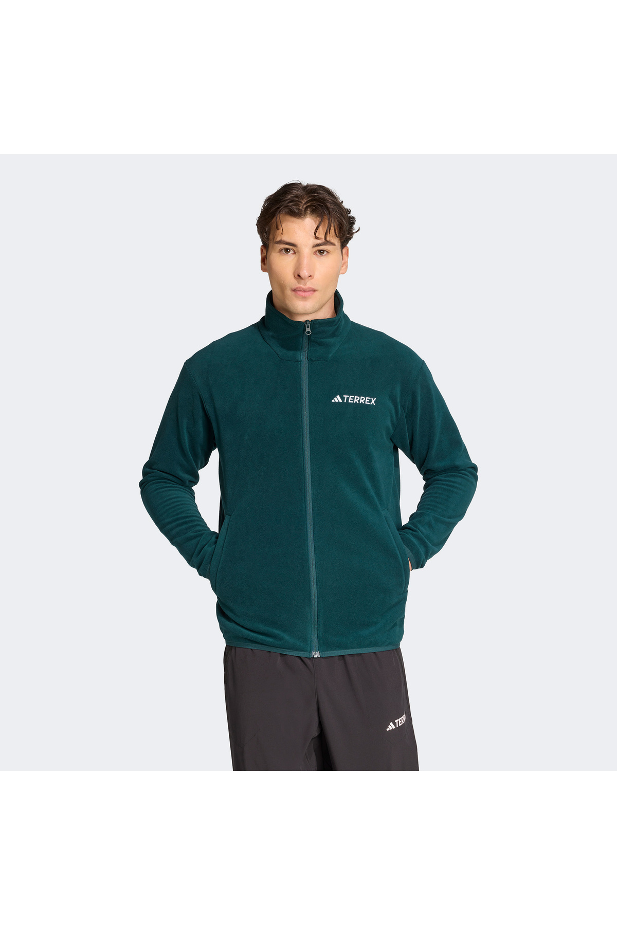adidas Multi Essentials Fleece Erkek Tam Fermuarlı Üst — سبز TYC0E5EE881B547F555C7B400