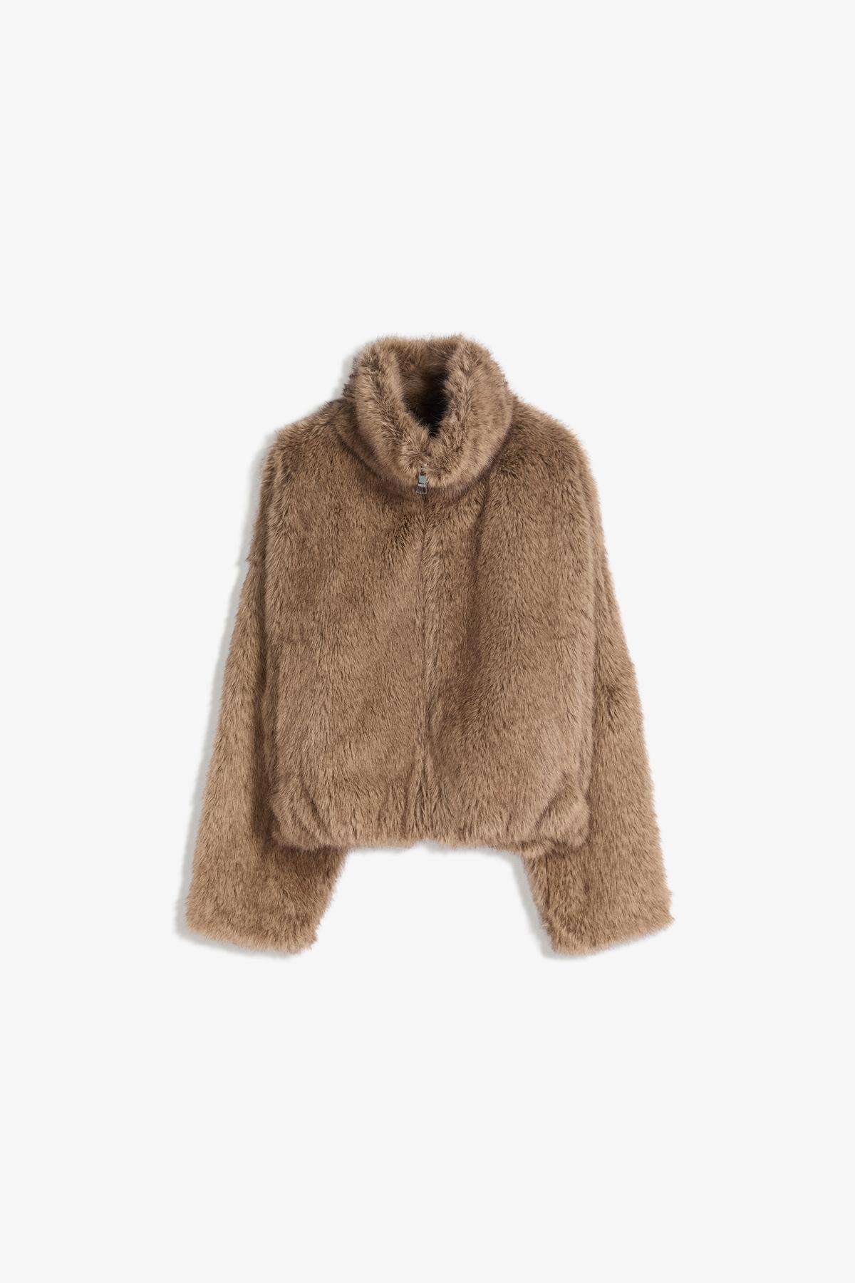 Bershka  Suni kürk efektli ceket - Görsel 2