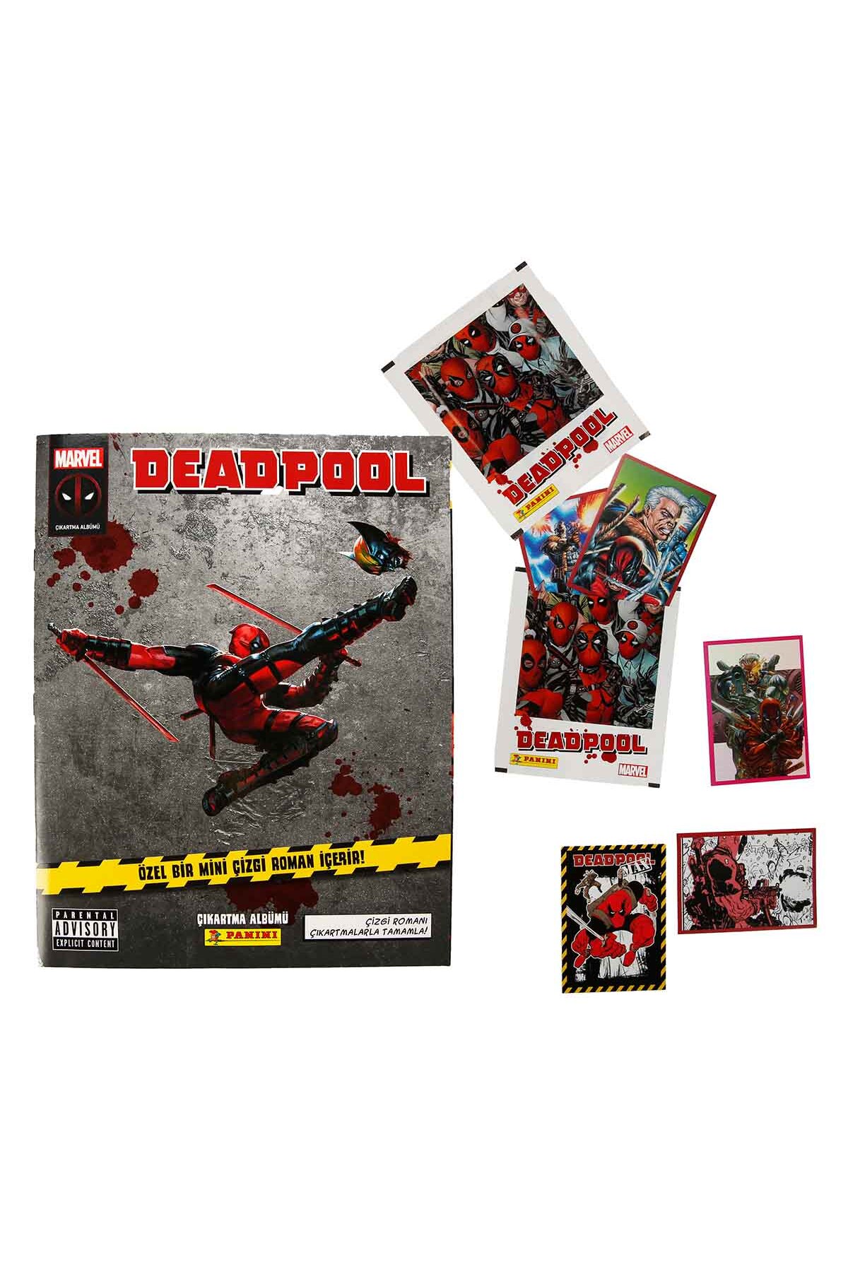 hediyecik Panini Marvel Deadpool Sticker Çıkartma Koleksiyonu Albümü ( 8 Sticker +2 Kart) fotoğrafı 2 (önizleme)