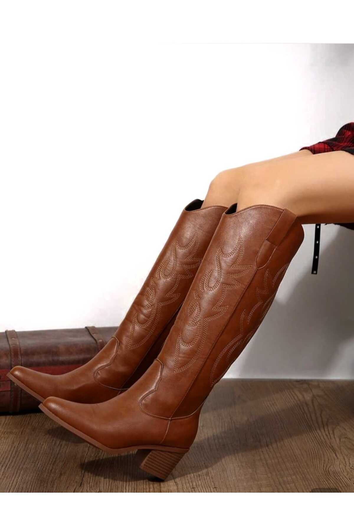 BERASHOES KADIN UZUN KOVBOY ÇİZME görsel 3