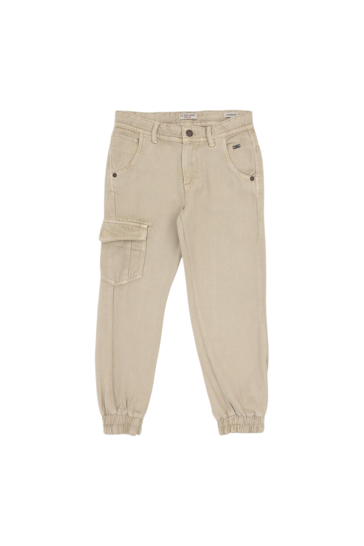 یو اس پولو شلوار کتان پسرانه بژ