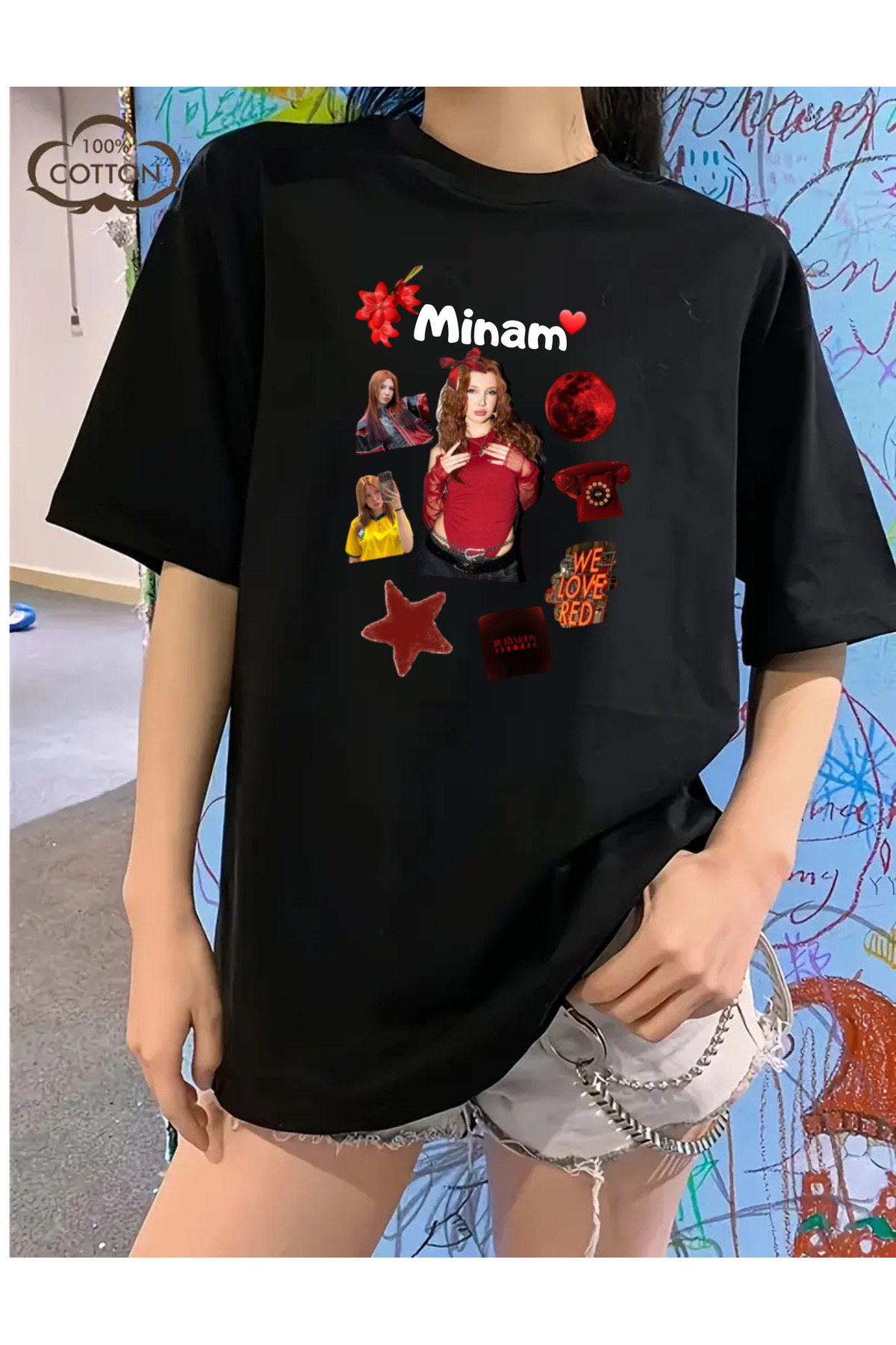 barsdepo Manifest Mina Left-Handed Printed T-Shirt, Oversize