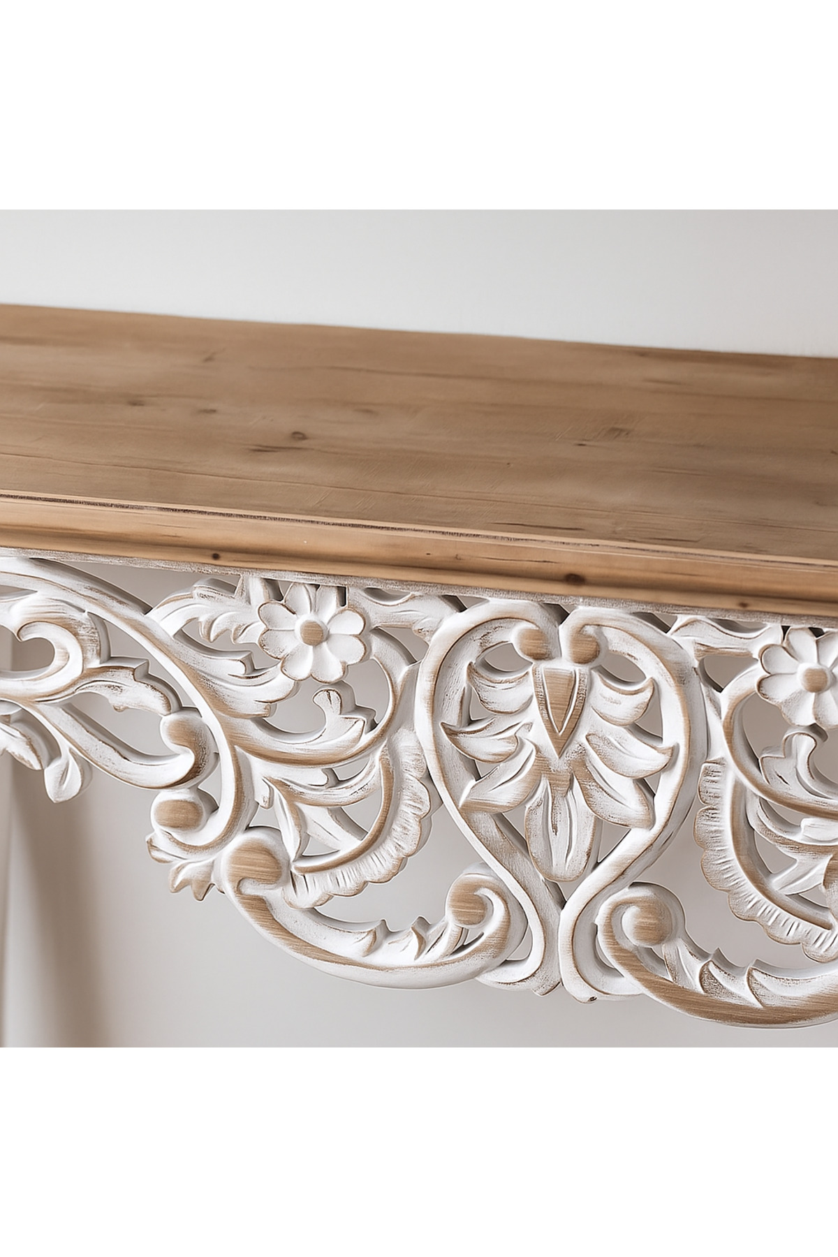 كونسول بوهيمي من الخشب تشطيب ريفي