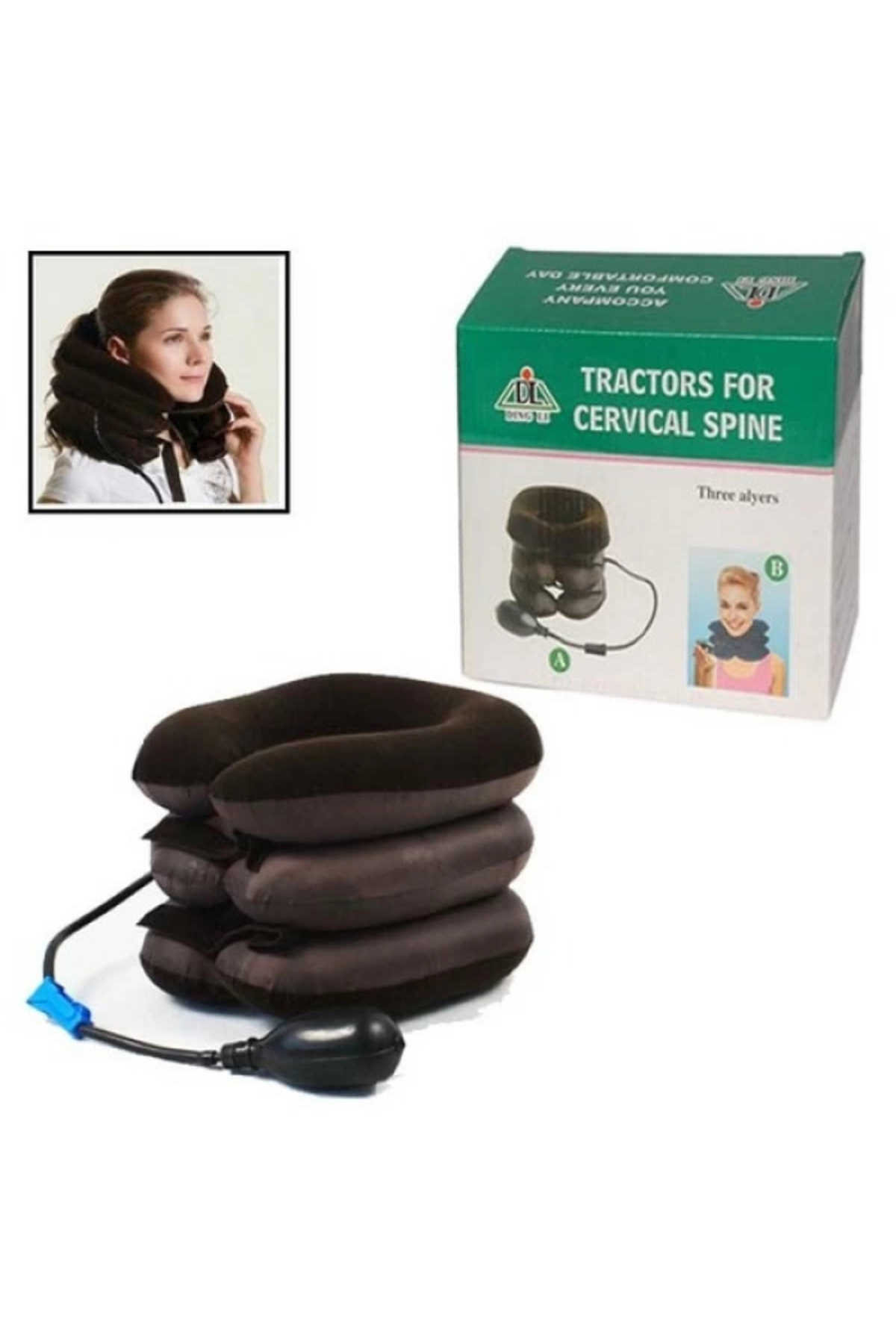 Genel Markalar Şişirilebilir Pompalı Ortopedik Boyun ve Seyahat Yastığı